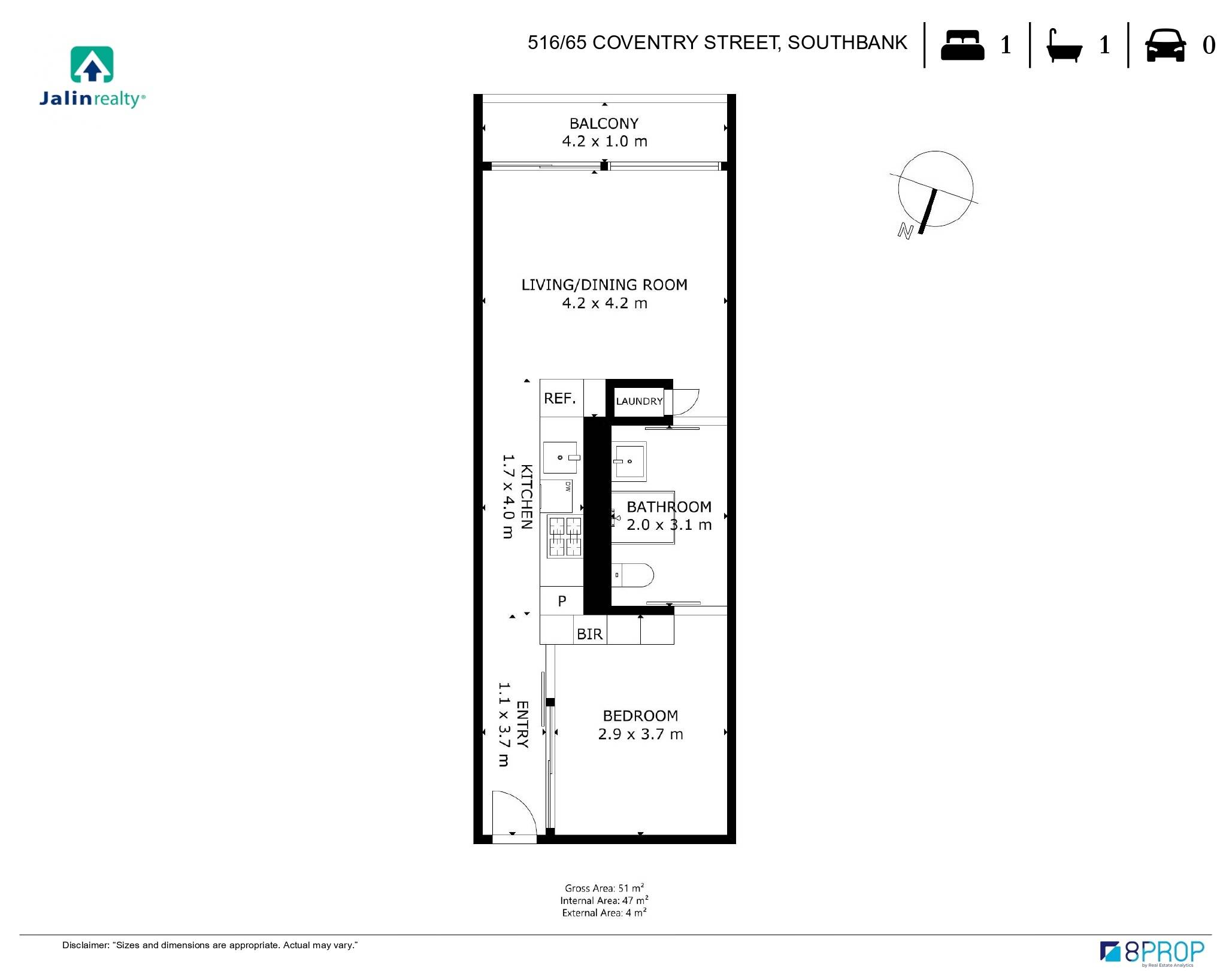 1-bedroom unit at 516/65 Coventry Street, Southbank, VIC 3006, Melbourne, Victoria