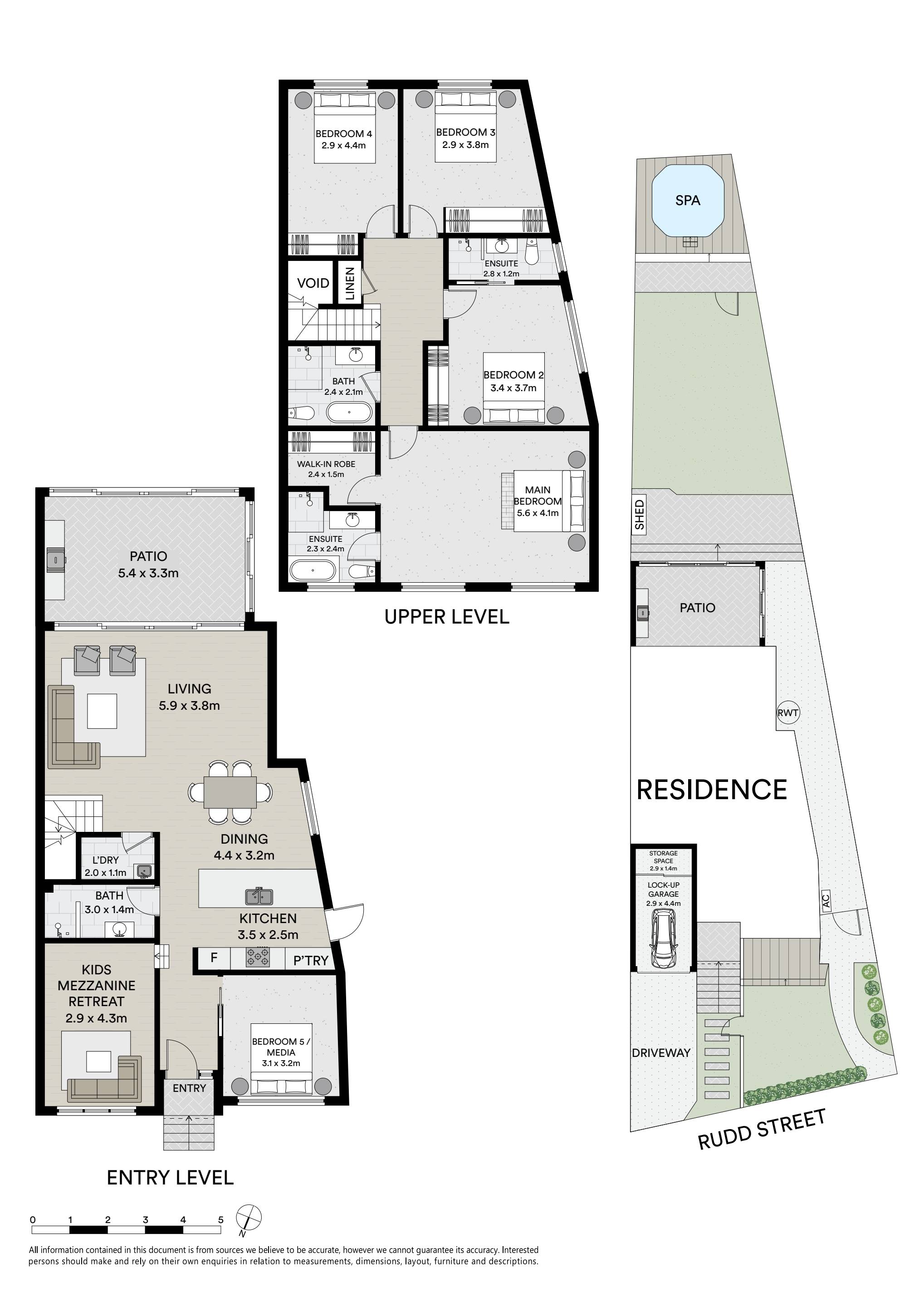 Floor plan for 5-bedroom unit at 8 RUDD STREET, East Ryde NSW 2113, Ryde, New South Wales