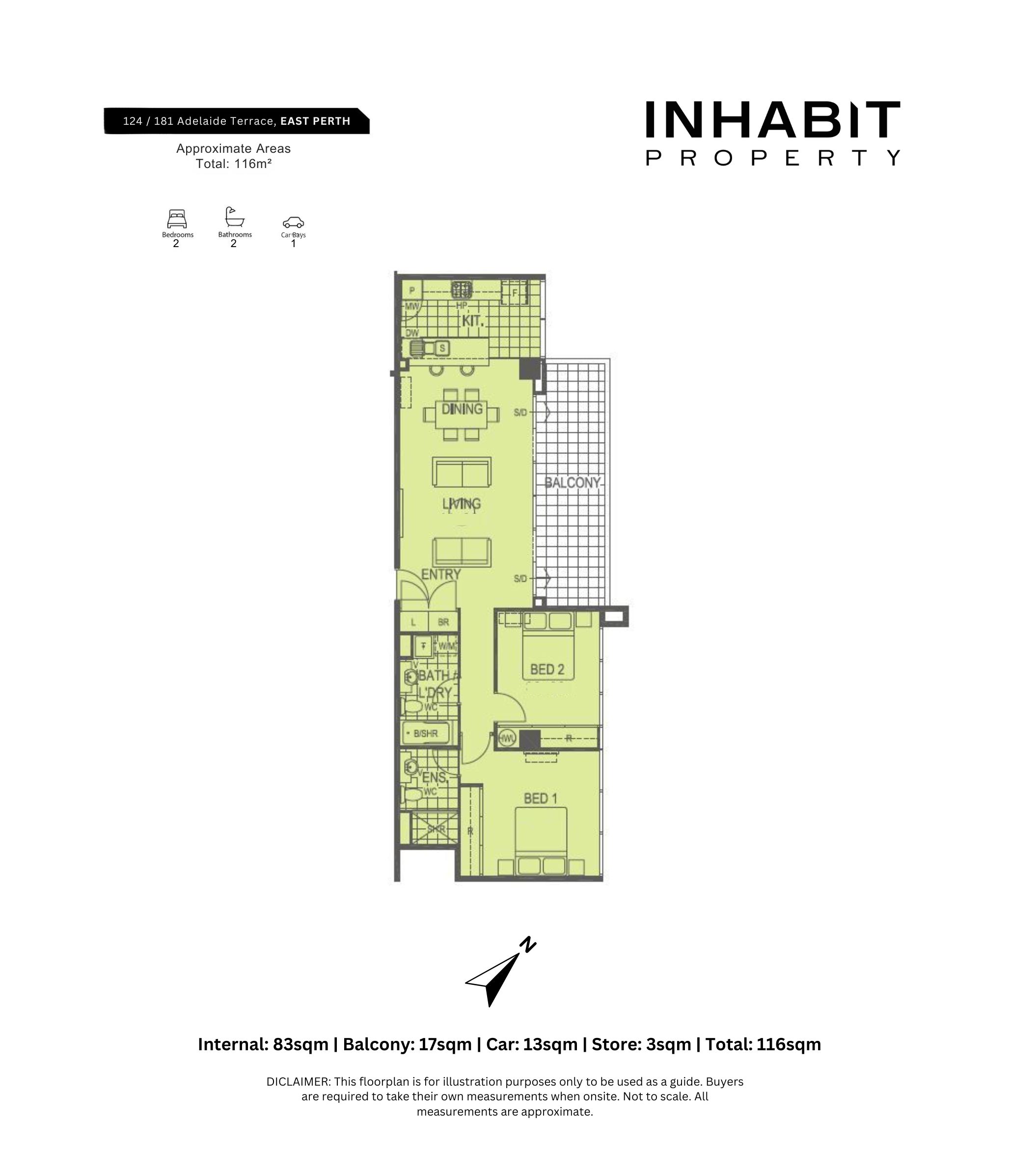 2-bedroom unit at 124/181 Adelaide Terrace, East Perth, WA 6004, Perth, Western Australia