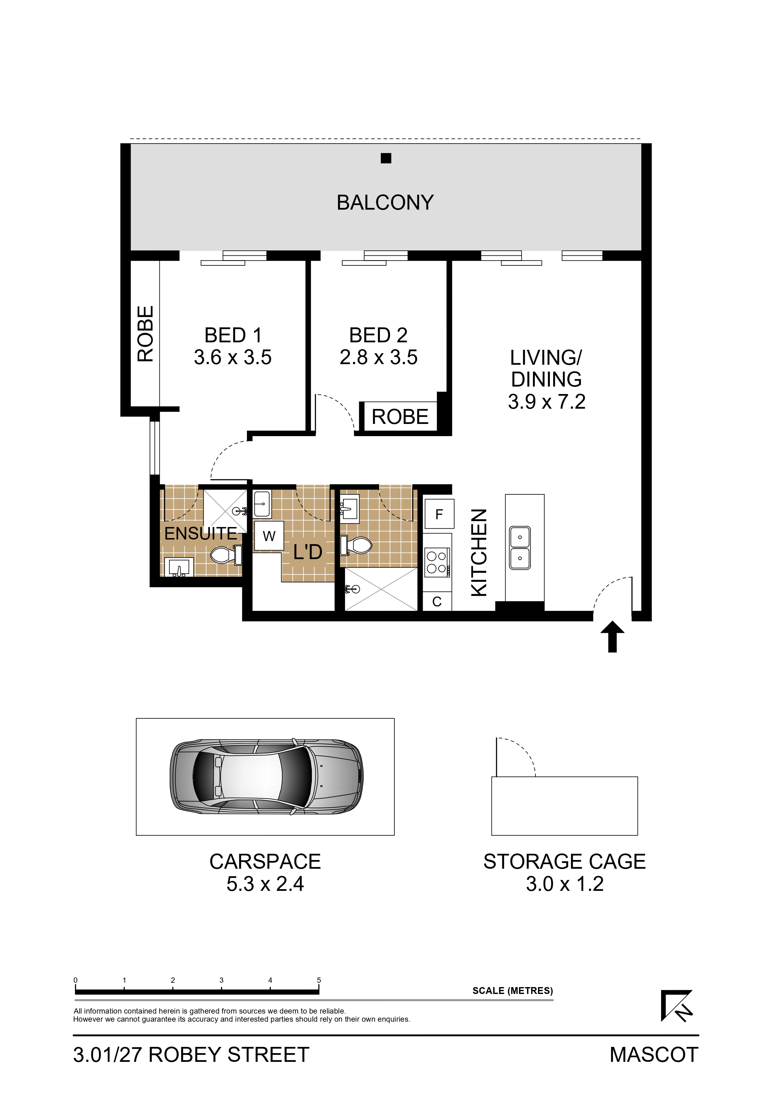 2-bedroom unit at 3.01/27 Robey Street, Mascot, Nsw, 2020, Bayside (Nsw), New South Wales