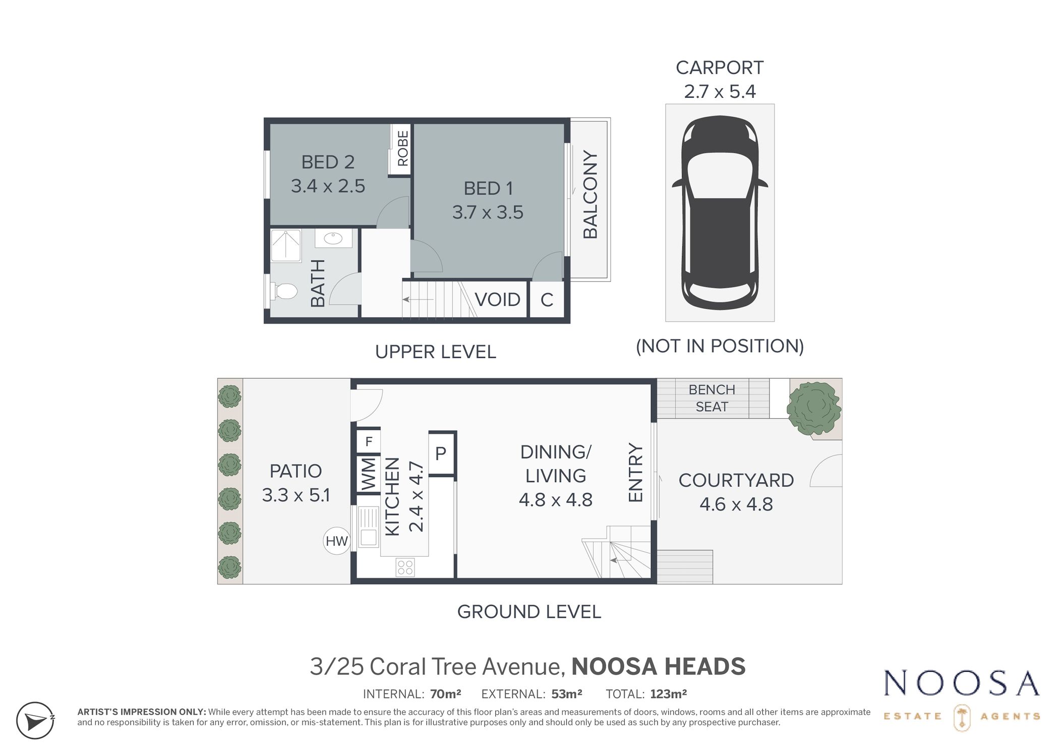 2-bedroom unit at 3/25 Coral Tree Avenue, Noosa Heads, Qld, 4567, Noosa, Queensland