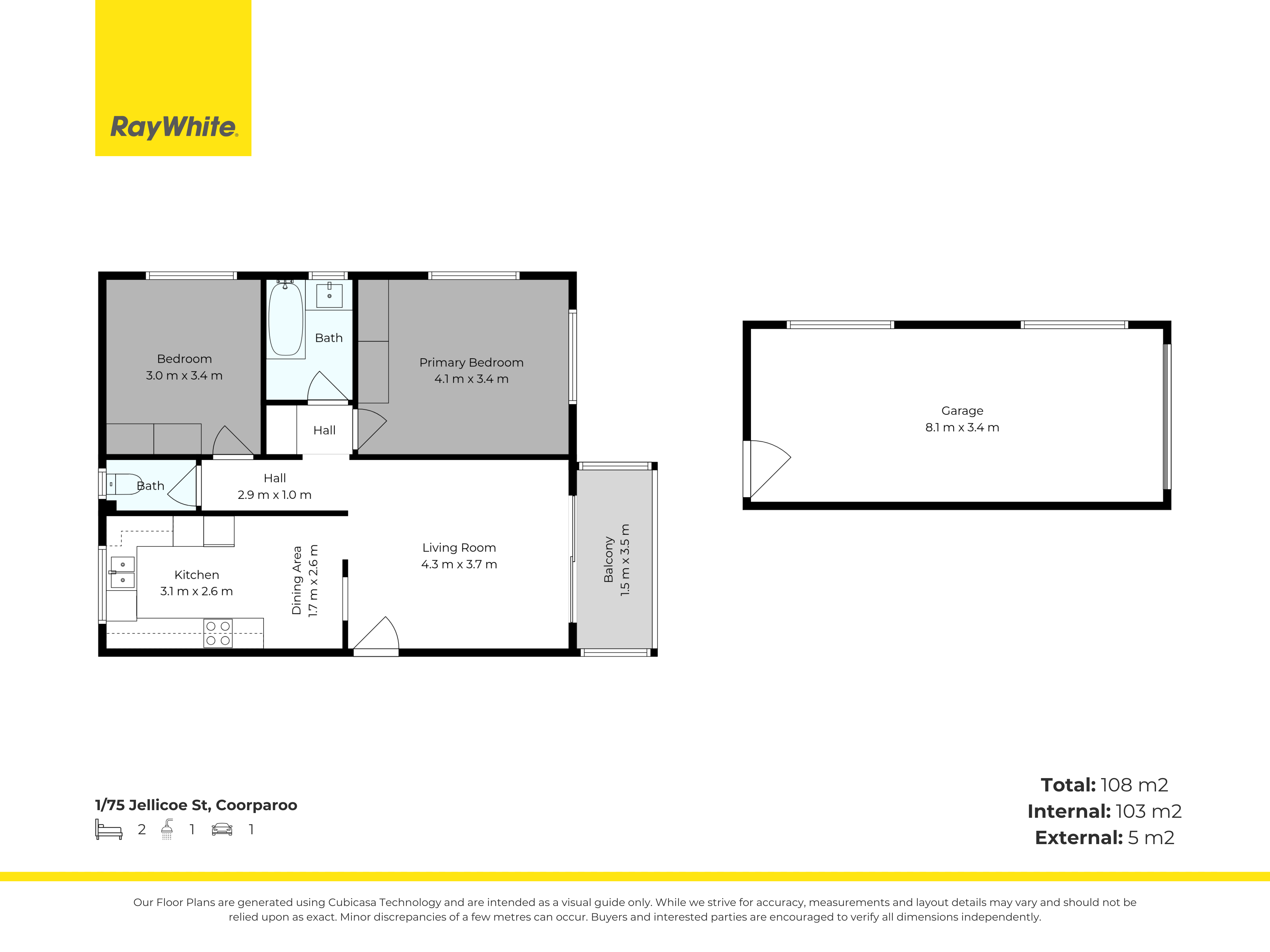 2-bedroom unit at 1/75 Jellicoe Street, Coorparoo, QLD 4151, Brisbane, Queensland