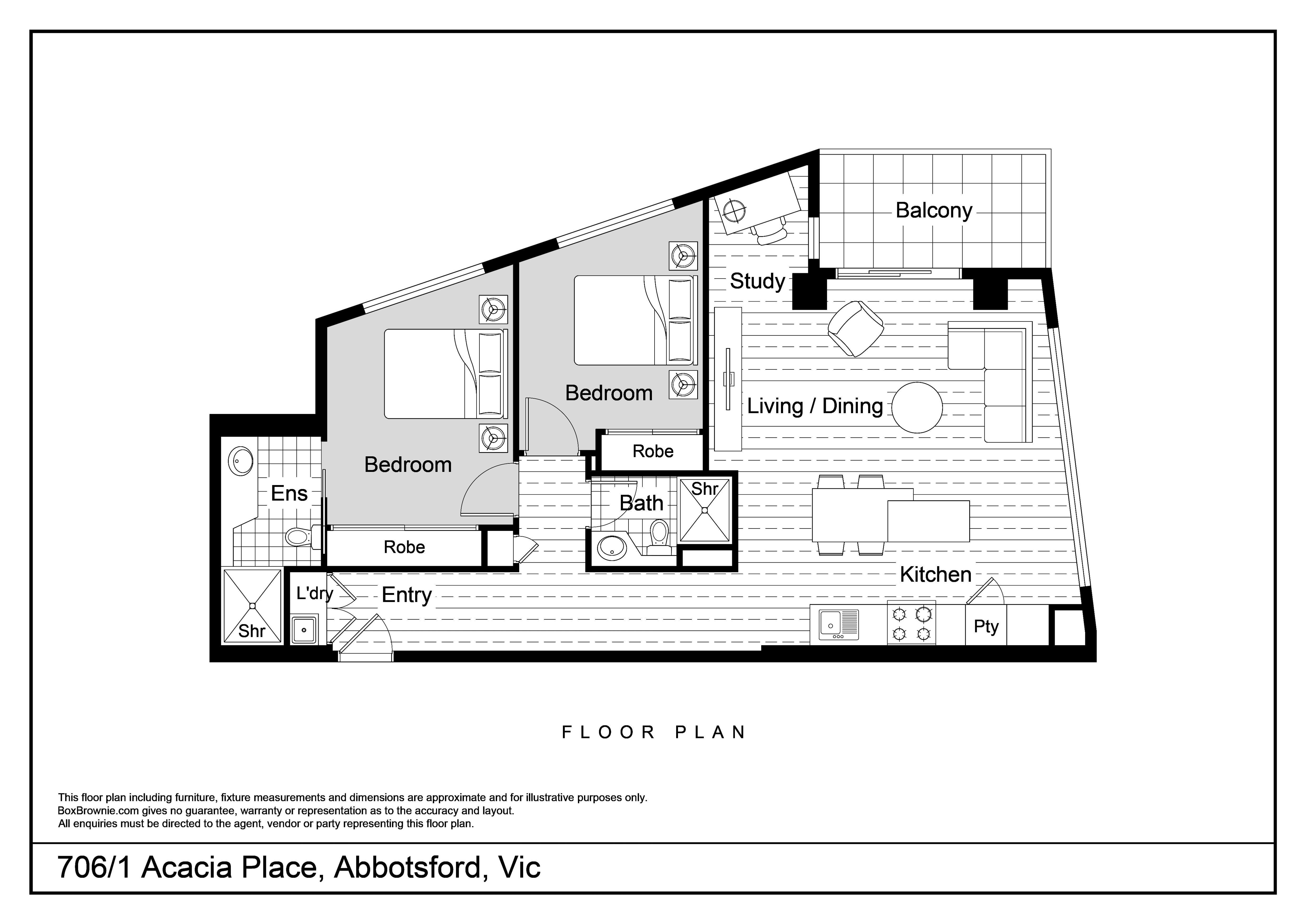 2-bedroom unit at 706 1 ACACIA PLACE, ABBOTSFORD VIC 3067, Yarra, Victoria