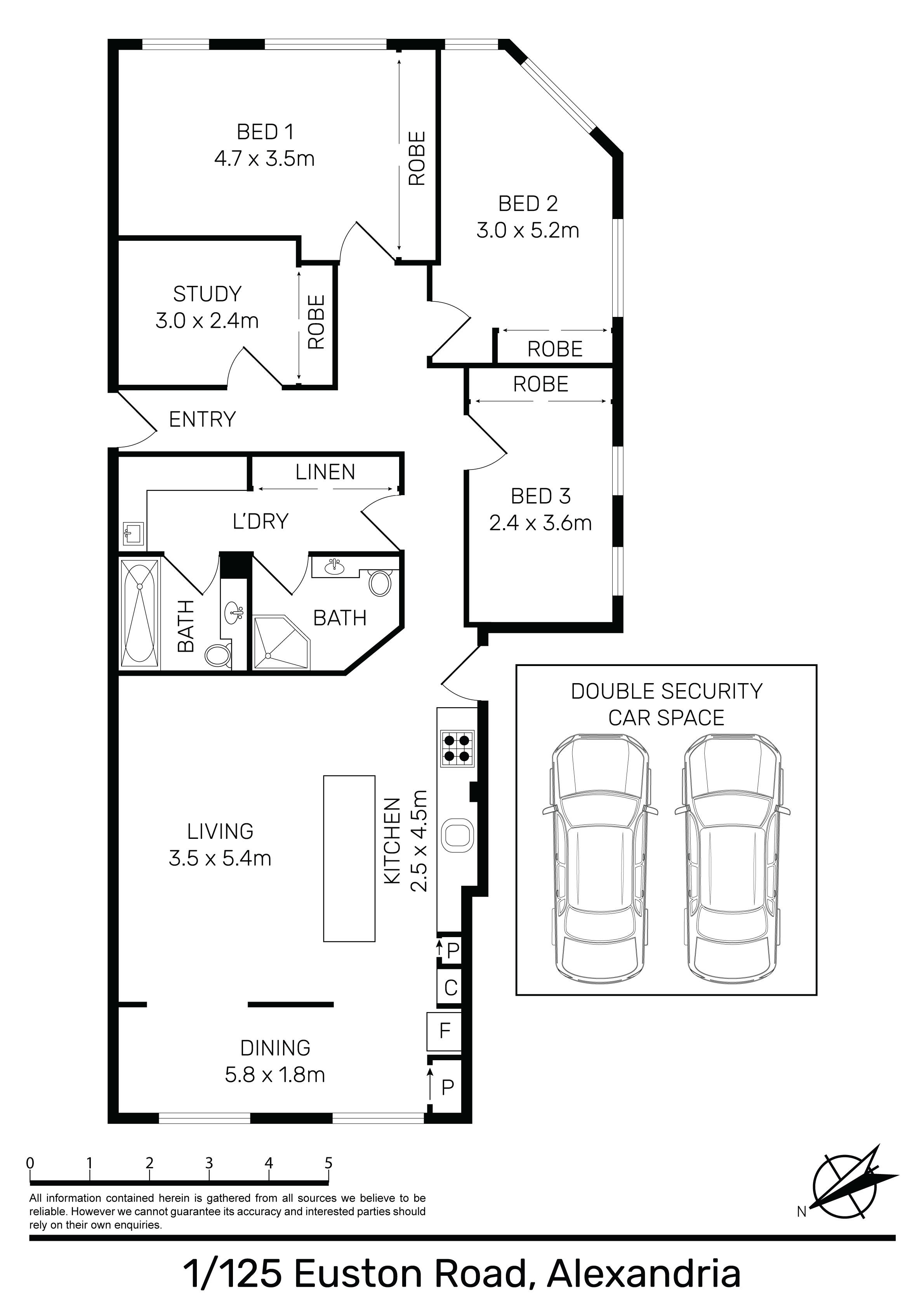 3-bedroom unit at 1 125 EUSTON ROAD, ALEXANDRIA NSW 2015, Sydney, New South Wales