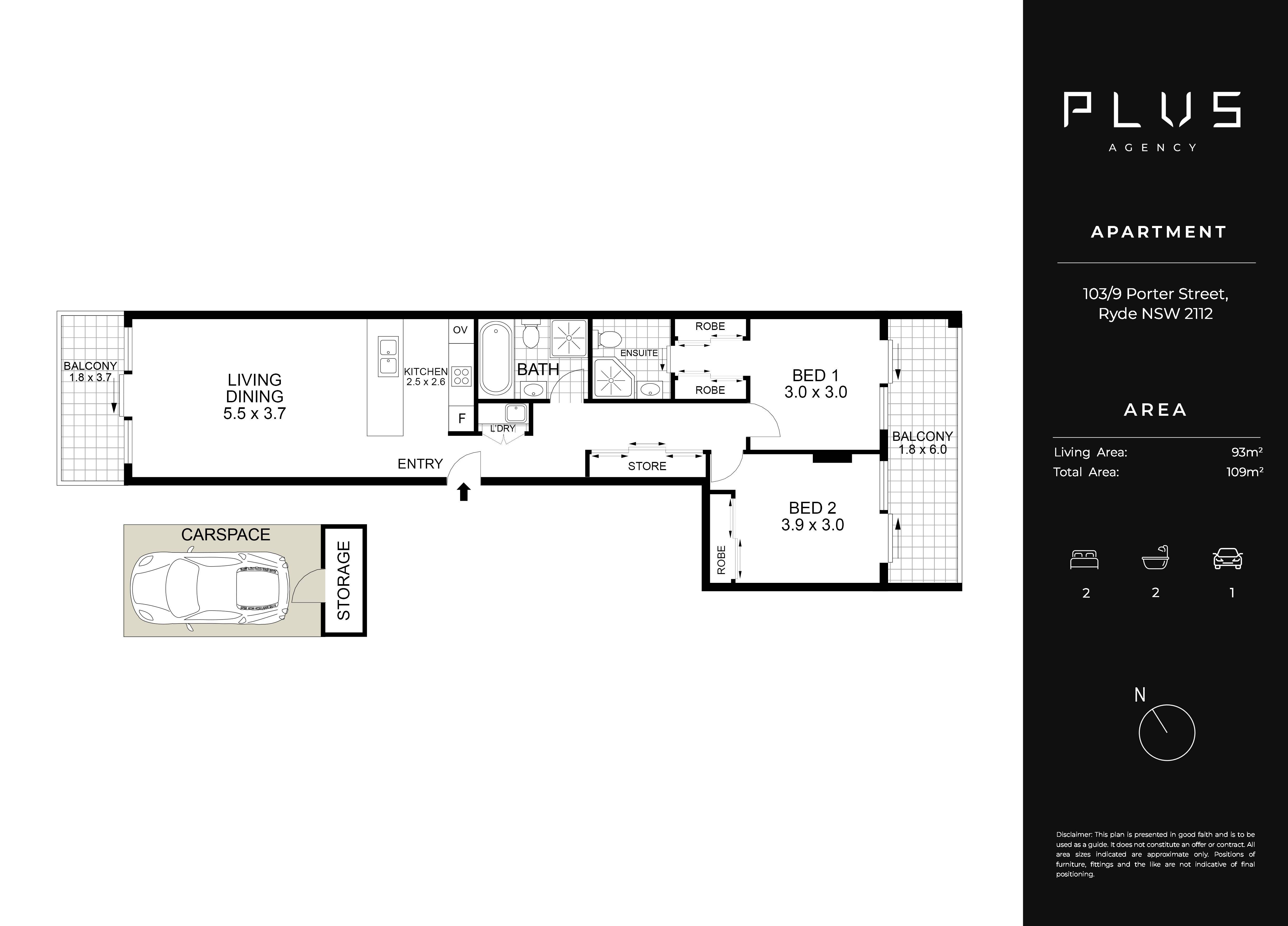 2-bedroom unit at 103/9 Porter Street, Ryde, NSW 2112, Ryde, New South Wales
