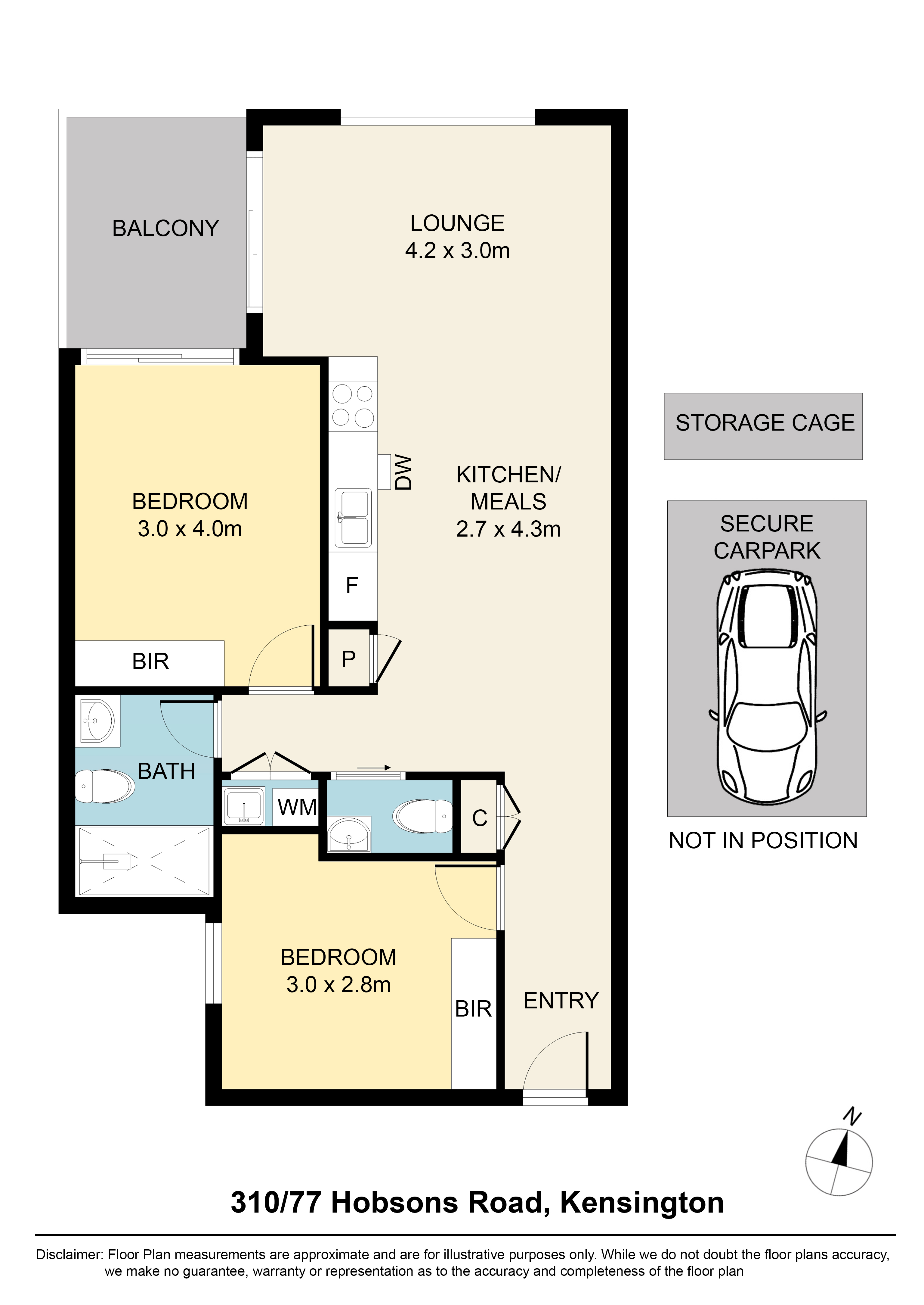 2-bedroom unit at 310/77 Hobsons Road, Kensington, VIC 3031, Melbourne, Victoria