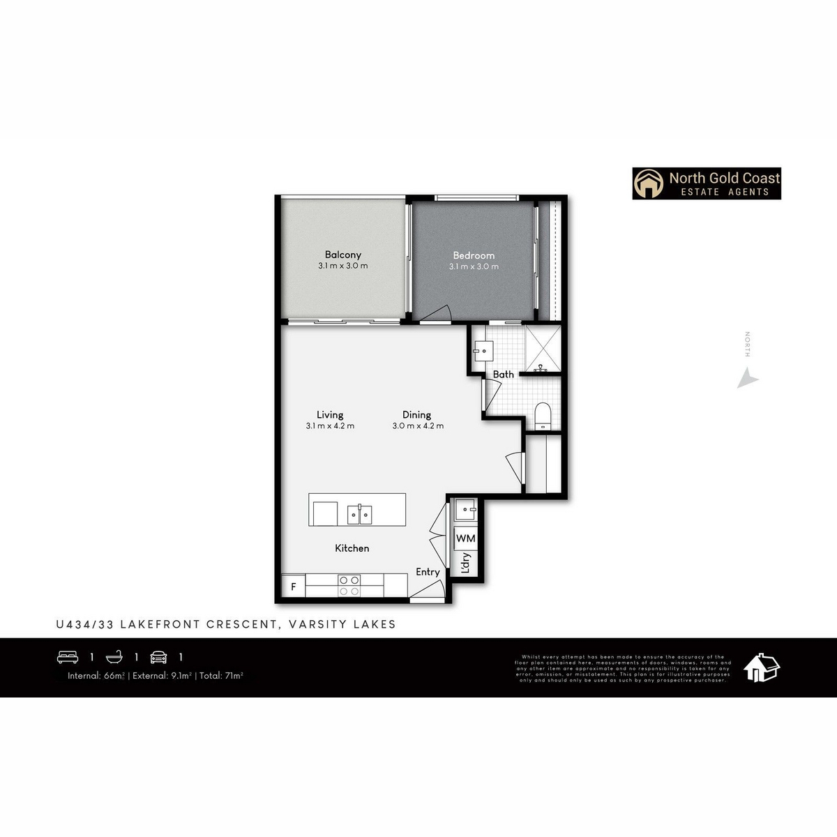 1-bedroom unit at 434/33 Lakefront Crescent, Varsity Lakes, Qld, 4227, , Queensland