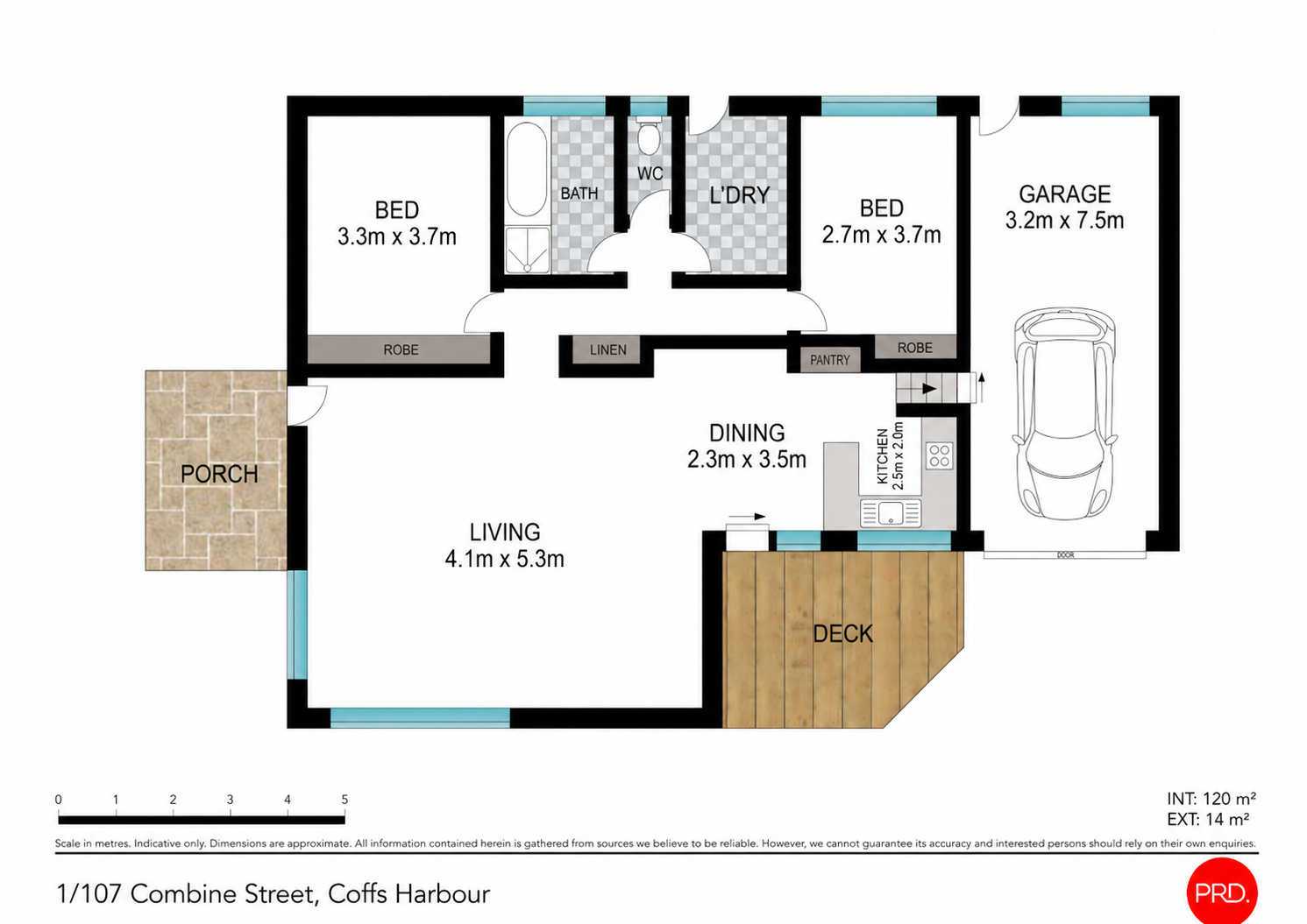 2-bedroom unit at 1/107 Combine Street, Coffs Harbour, NSW 2450, Coffs Harbour, New South Wales