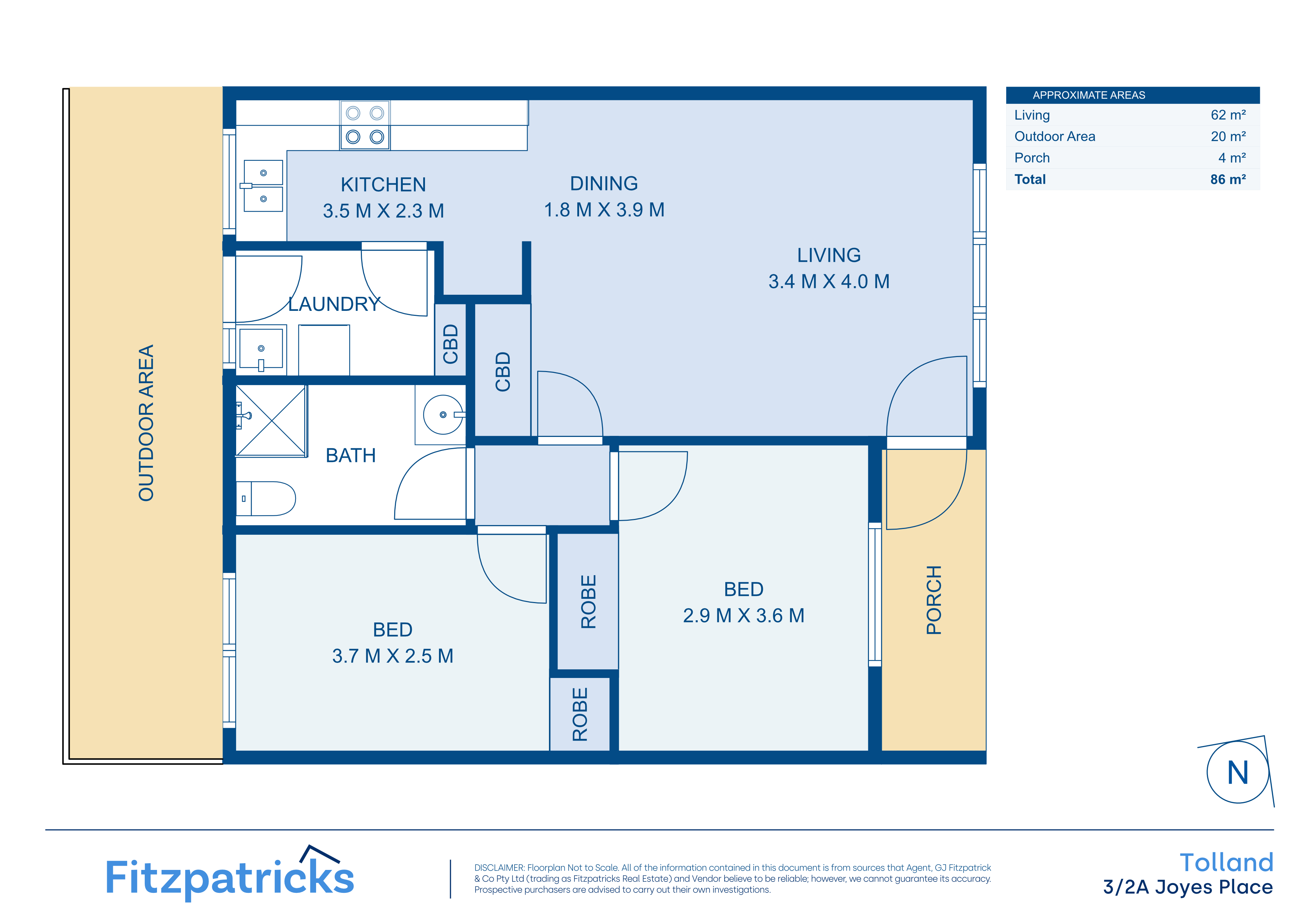 2-bedroom unit at 3/2A Joyes Place, Tolland, NSW 2650, Wagga Wagga, New South Wales