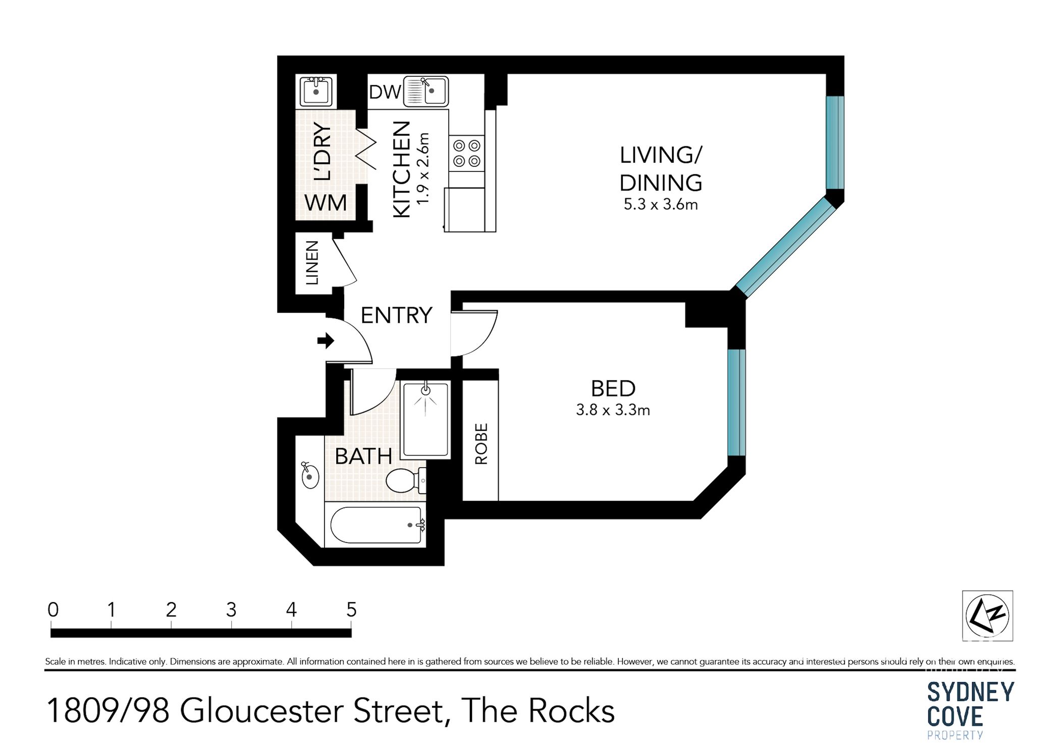 1-bedroom unit at 1809/98 Gloucester Street, Sydney, NSW 2000, Sydney, New South Wales