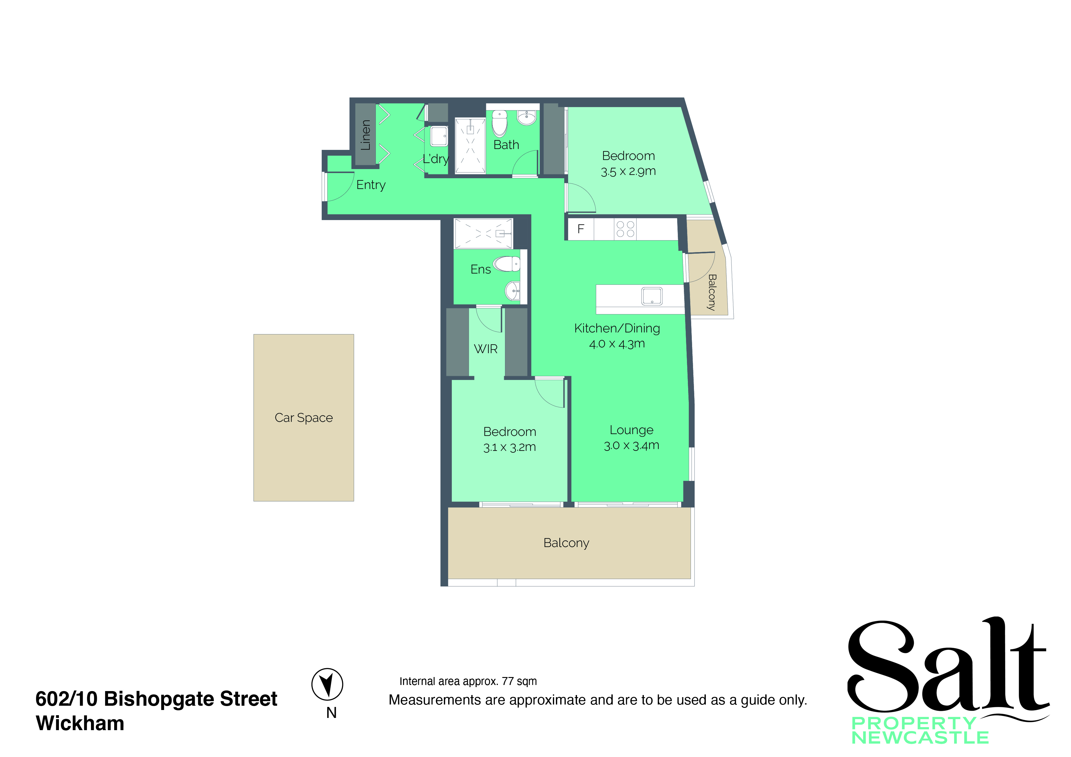 2-bedroom unit at 602 10 BISHOPSGATE STREET, WICKHAM NSW 2293, , New South Wales