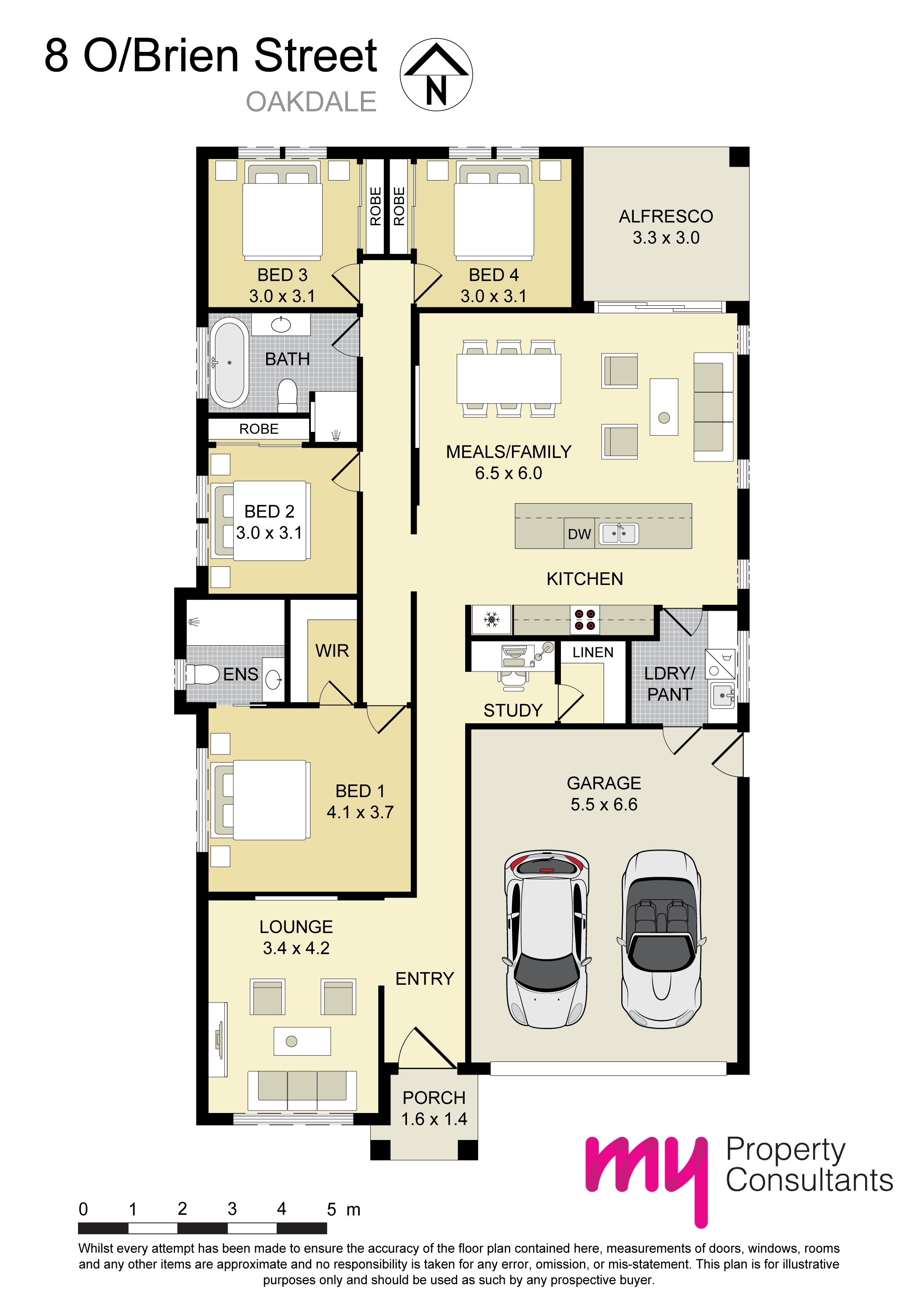 Floor plan for 4-bedroom house at 8 O'Brien Street, Oakdale, Nsw, 2570, Wollondilly, New South Wales