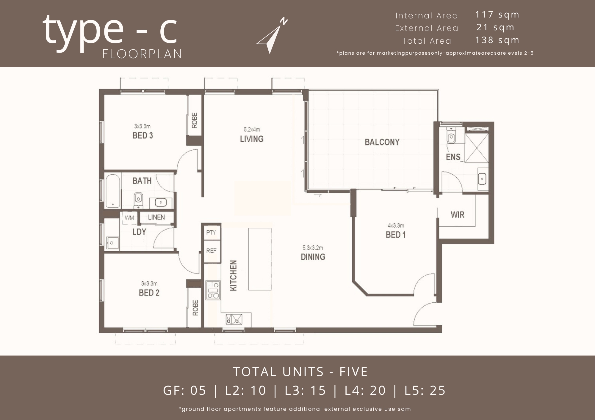 3-bedroom unit at Level 5 Mira Living/25 The Esplanade, Bargara, Qld, 4670, Bundaberg, Queensland