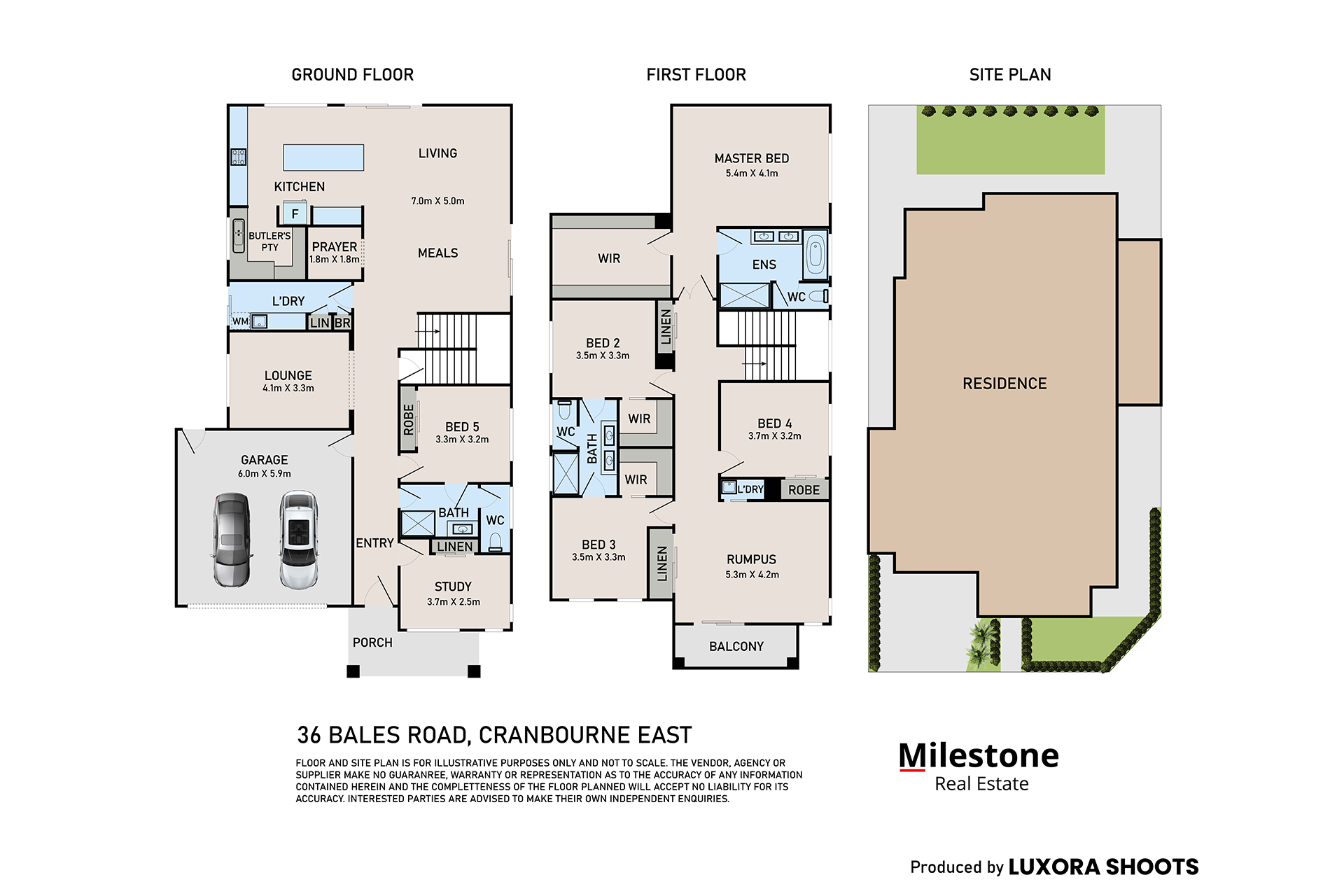 Floor plan for 6-bedroom house at 36 Bales Road, Cranbourne East, VIC 3977, Casey, Victoria