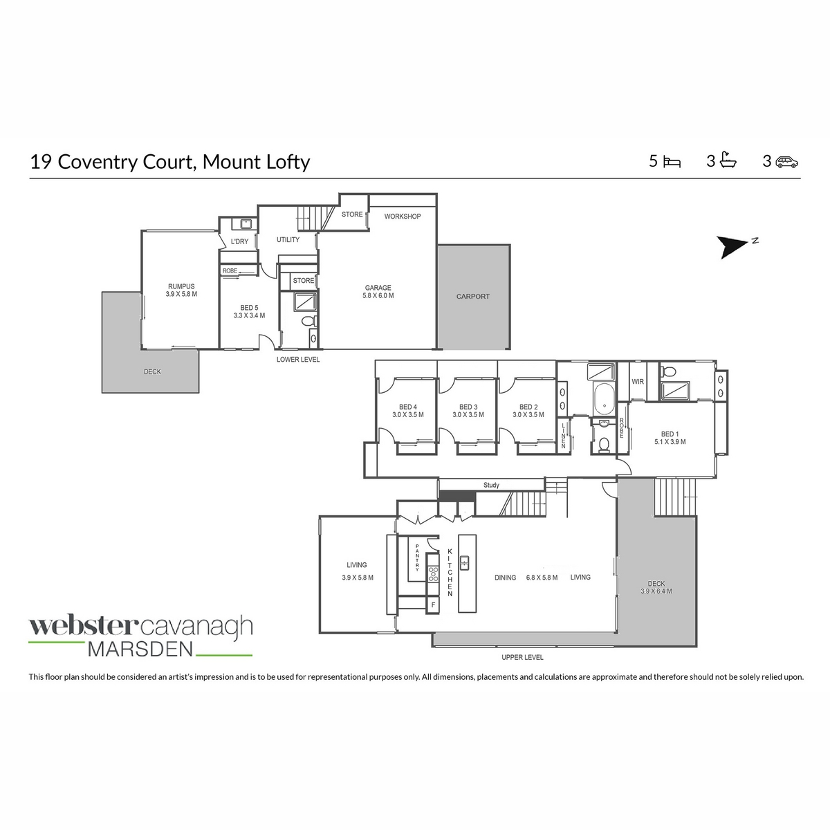 5-bedroom house at 19 COVENTRY COURT, Mount Lofty QLD 4350, Toowoomba, Queensland