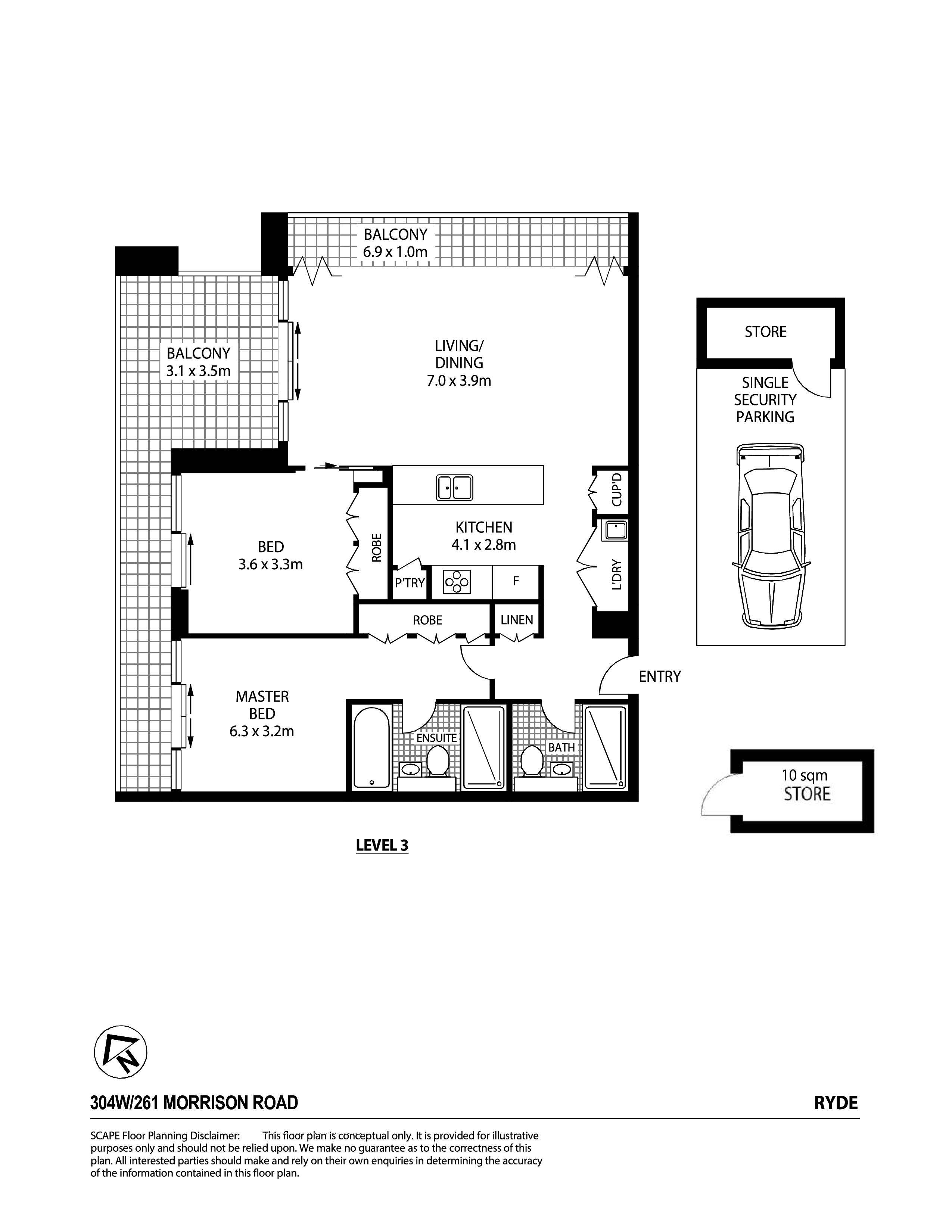 2-bedroom unit at 304W/261 Morrison Road, Ryde, Nsw, 2112, Ryde, New South Wales