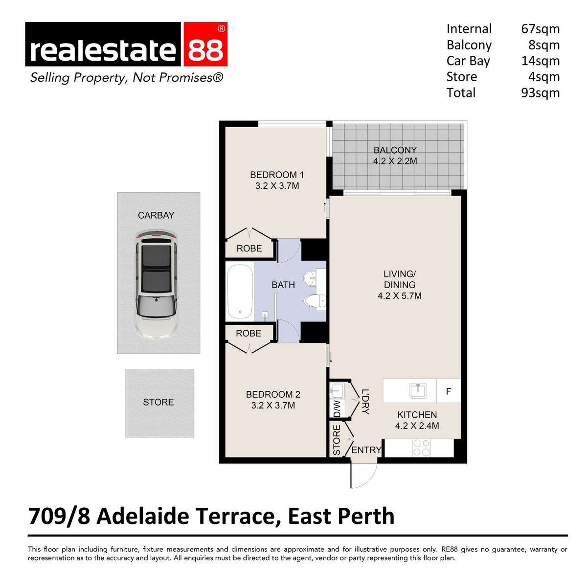 2-bedroom unit at APARTMENT 709 8 ADELAIDE TERRACE, EAST PERTH WA 6004, Perth, Western Australia