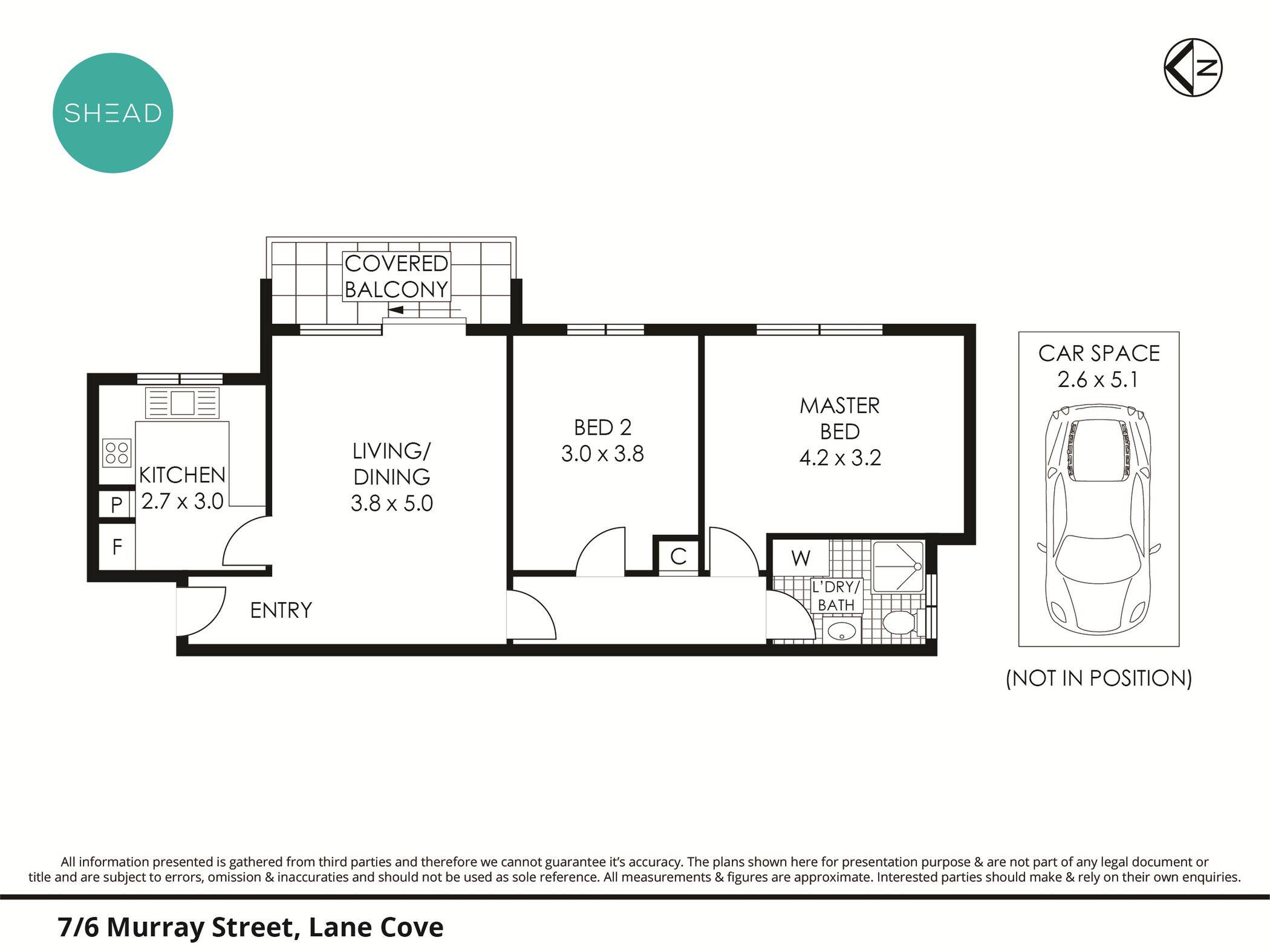 2-bedroom unit at 7 6 MURRAY STREET, LANE COVE NORTH NSW 2066, Lane Cove, New South Wales