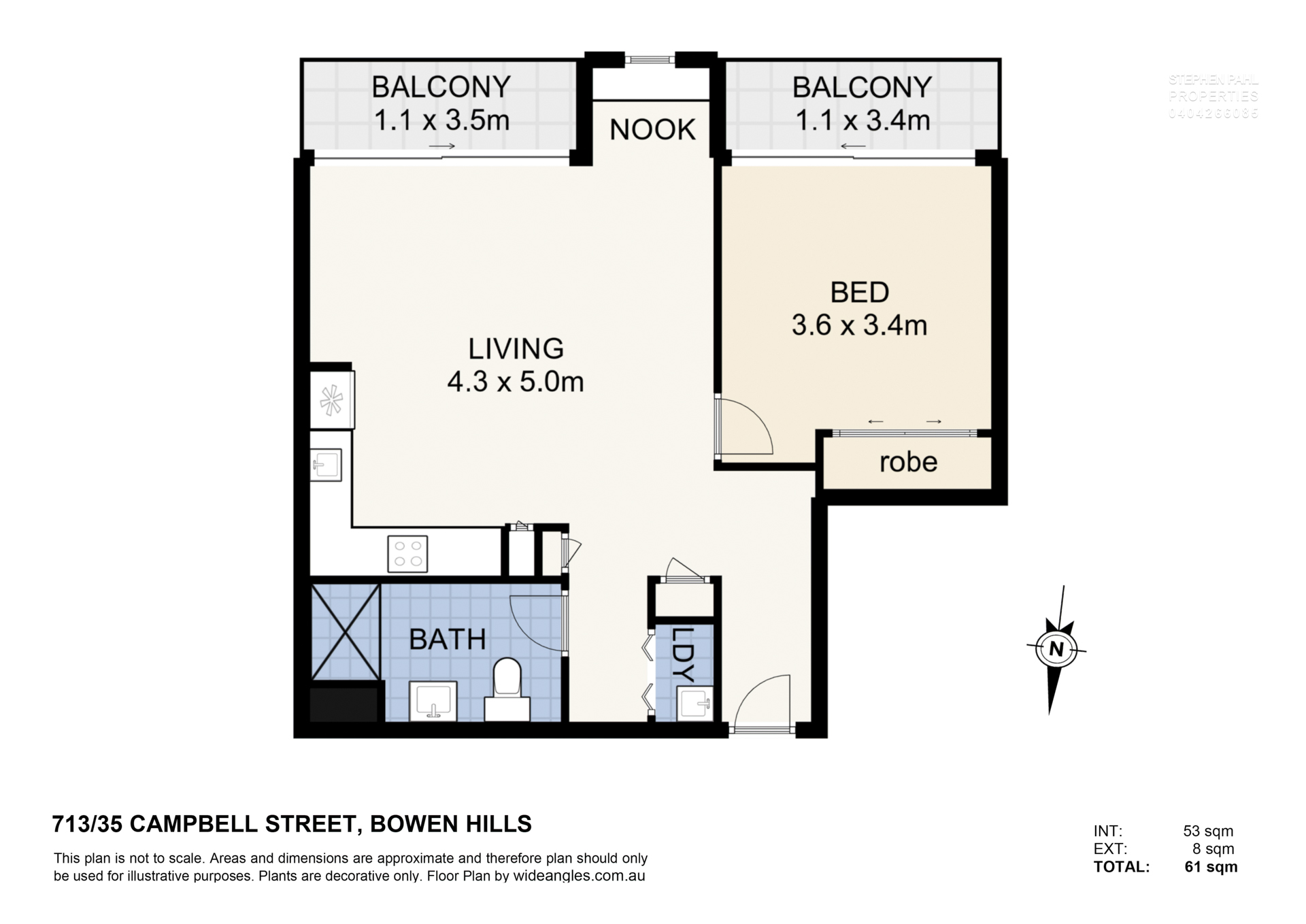1-bedroom house at 713 (702a)/35 Campbell Street, Bowen Hills, Qld, 4006, Brisbane, Queensland