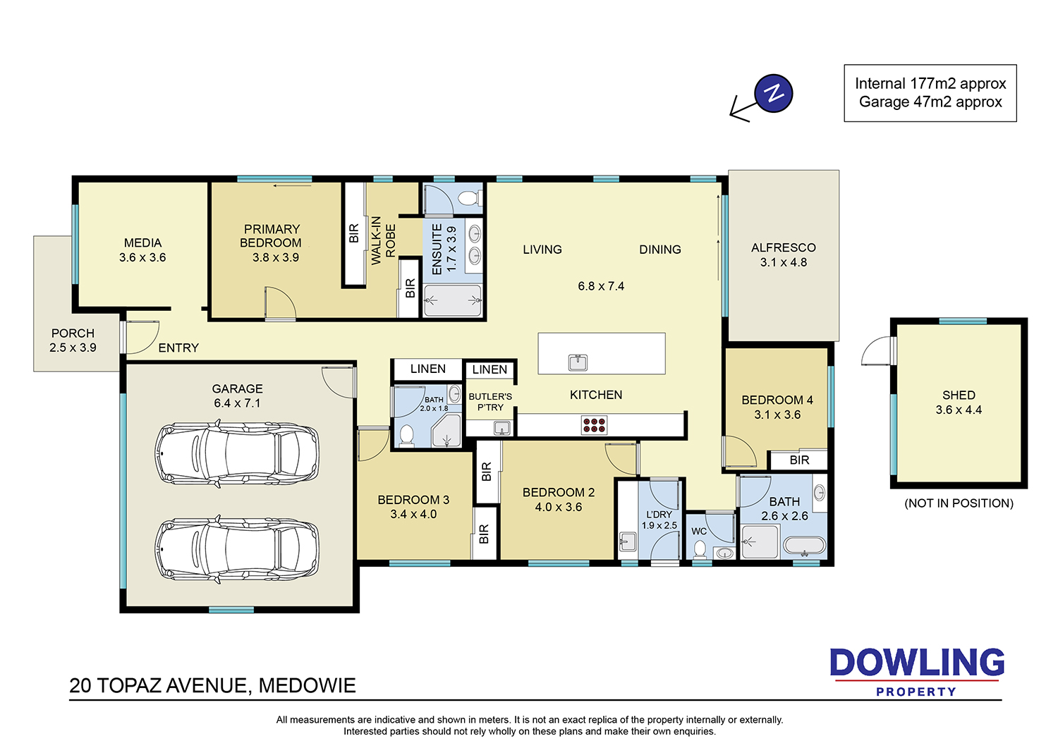 Floor plan for 4-bedroom house at 20 Topaz Avenue, Medowie, NSW 2318, Port Stephens, New South Wales