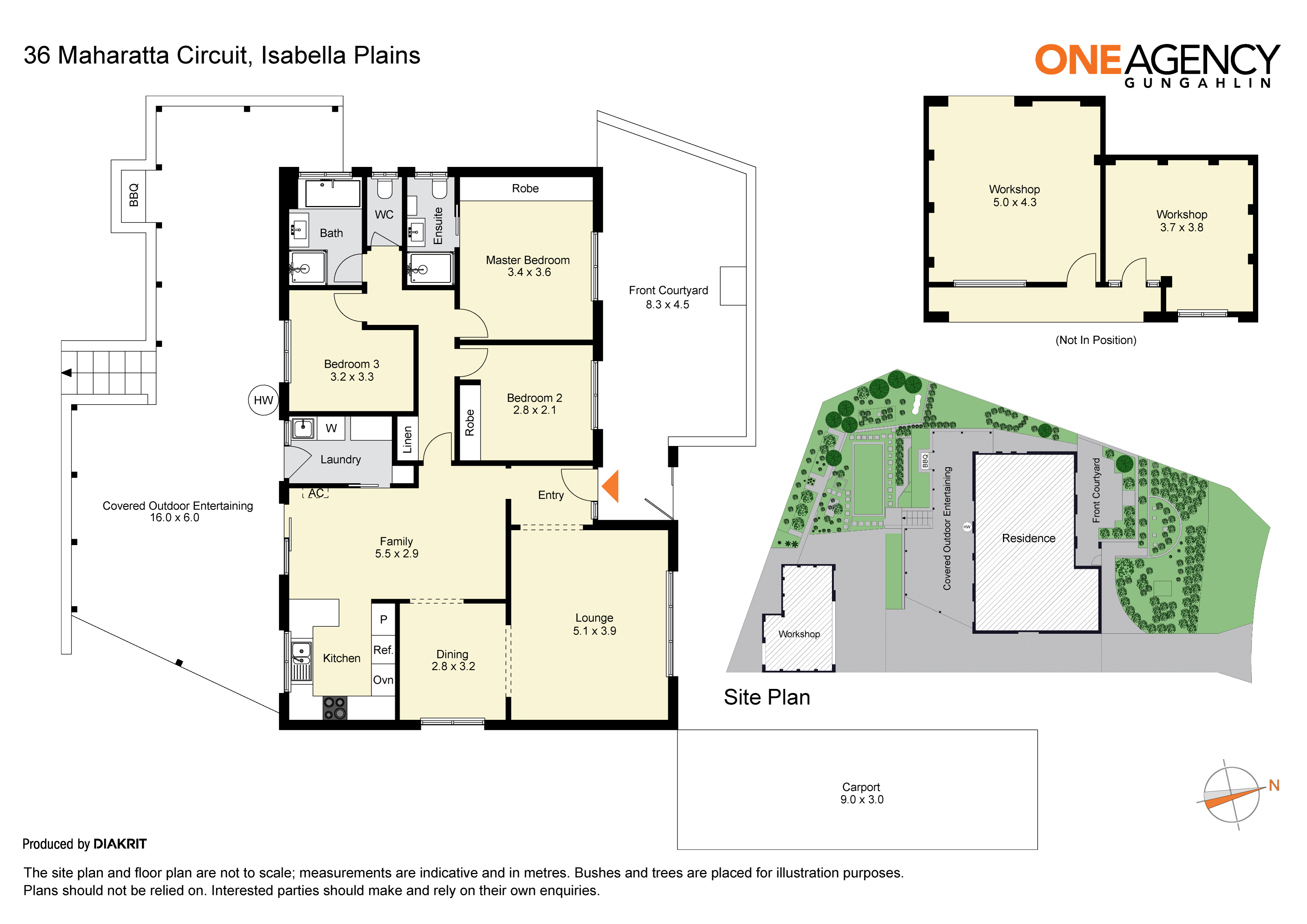 Floor plan for 3-bedroom house at 36 MAHARATTA CIRCUIT, Isabella Plains ACT 2905, Unincorporated Act, Australian Capital Territory