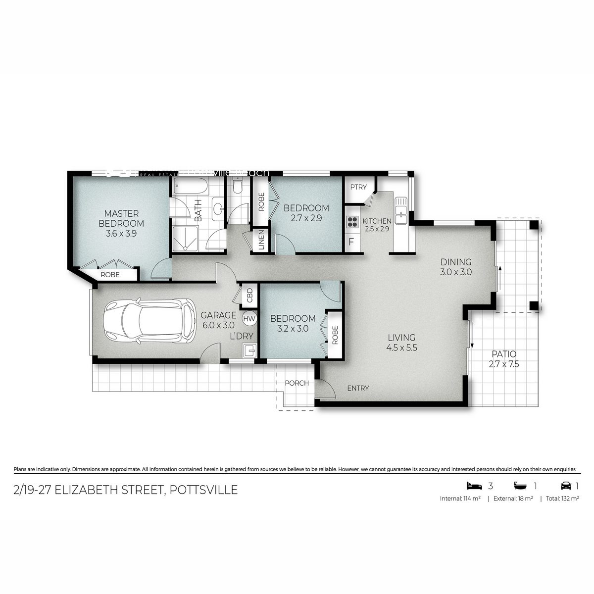 3-bedroom house at ELIZABETH GROVE 2 19 ELIZABETH STREET, POTTSVILLE NSW 2489, Tweed, New South Wales