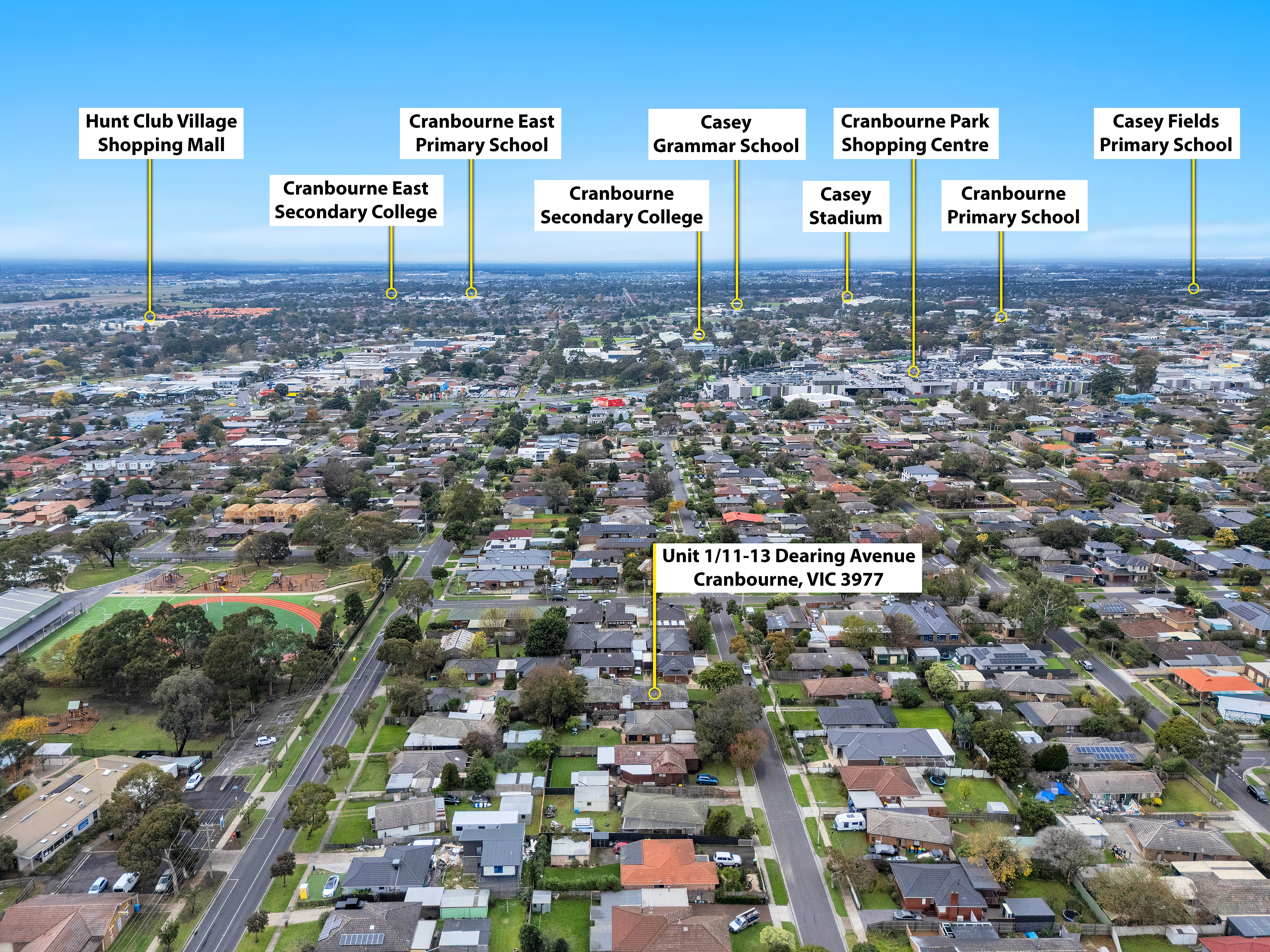 2-bedroom unit at UNIT 1 11-13 DEARING AVENUE, Cranbourne VIC 3977, Casey, Victoria
