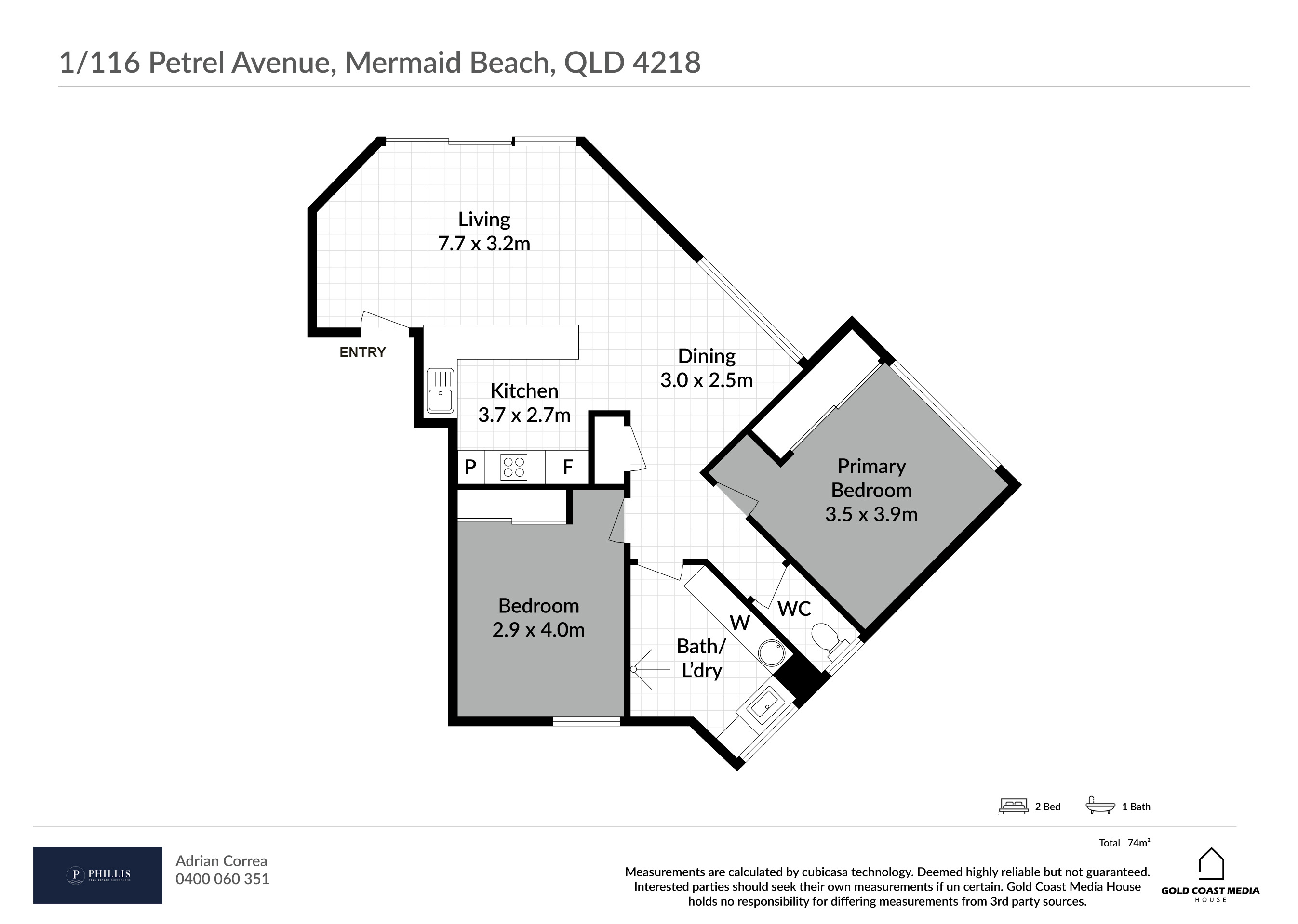 2-bedroom unit at 1/116 Petrel Avenue, Mermaid Beach, QLD 4218, Gold Coast, Queensland