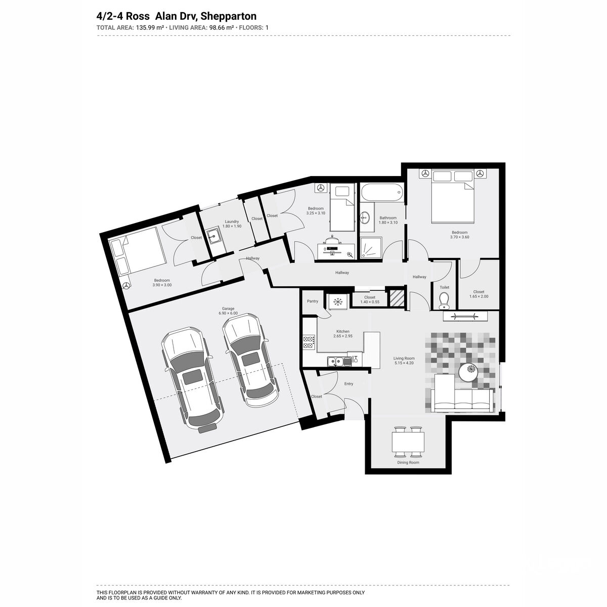 3-bedroom unit at 4 2-4 ROSS ALAN DRIVE, SHEPPARTON VIC 3630, Greater Shepparton, Victoria