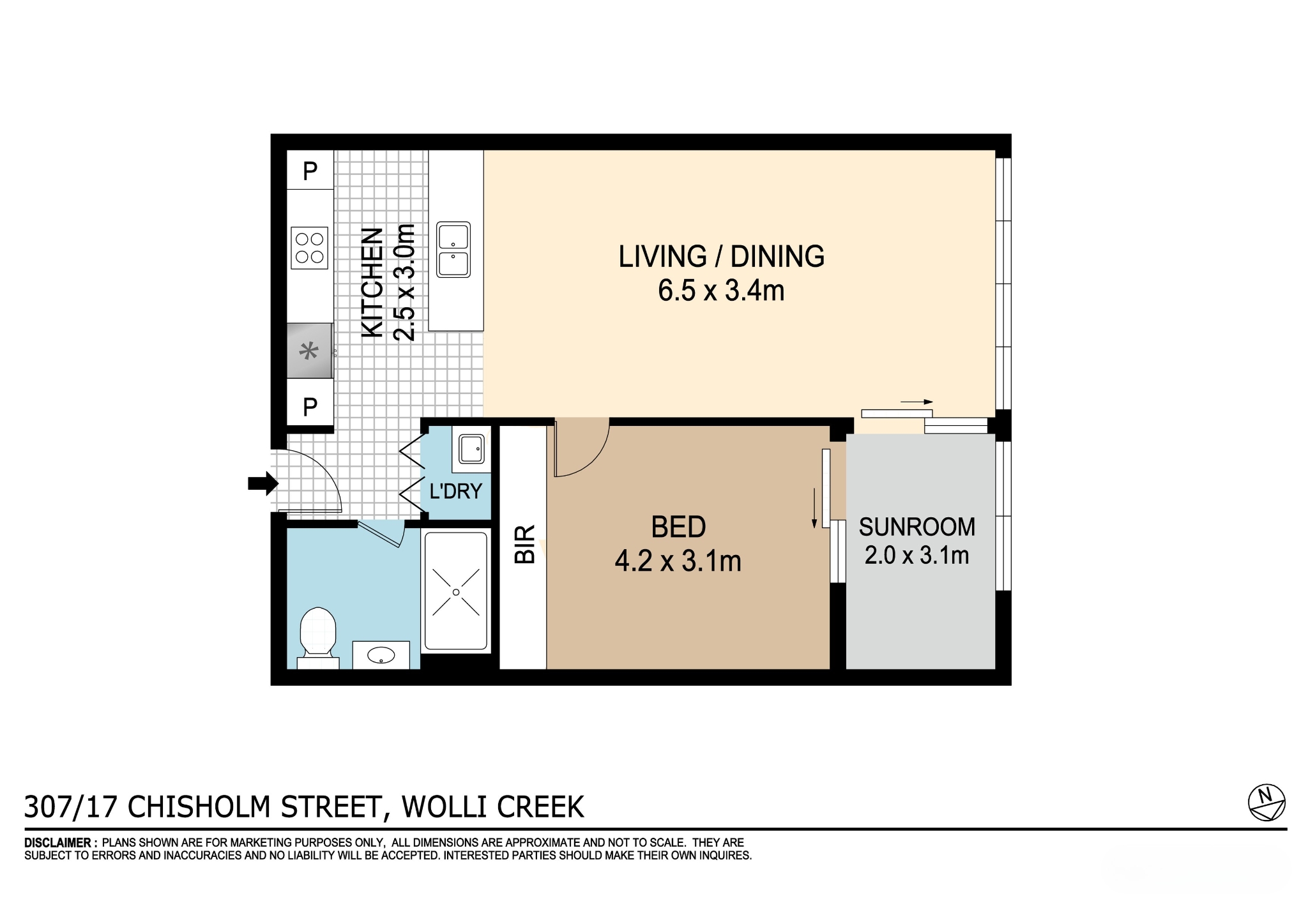 1-bedroom unit at 307 17 CHISHOLM STREET, WOLLI CREEK NSW 2205, , New South Wales