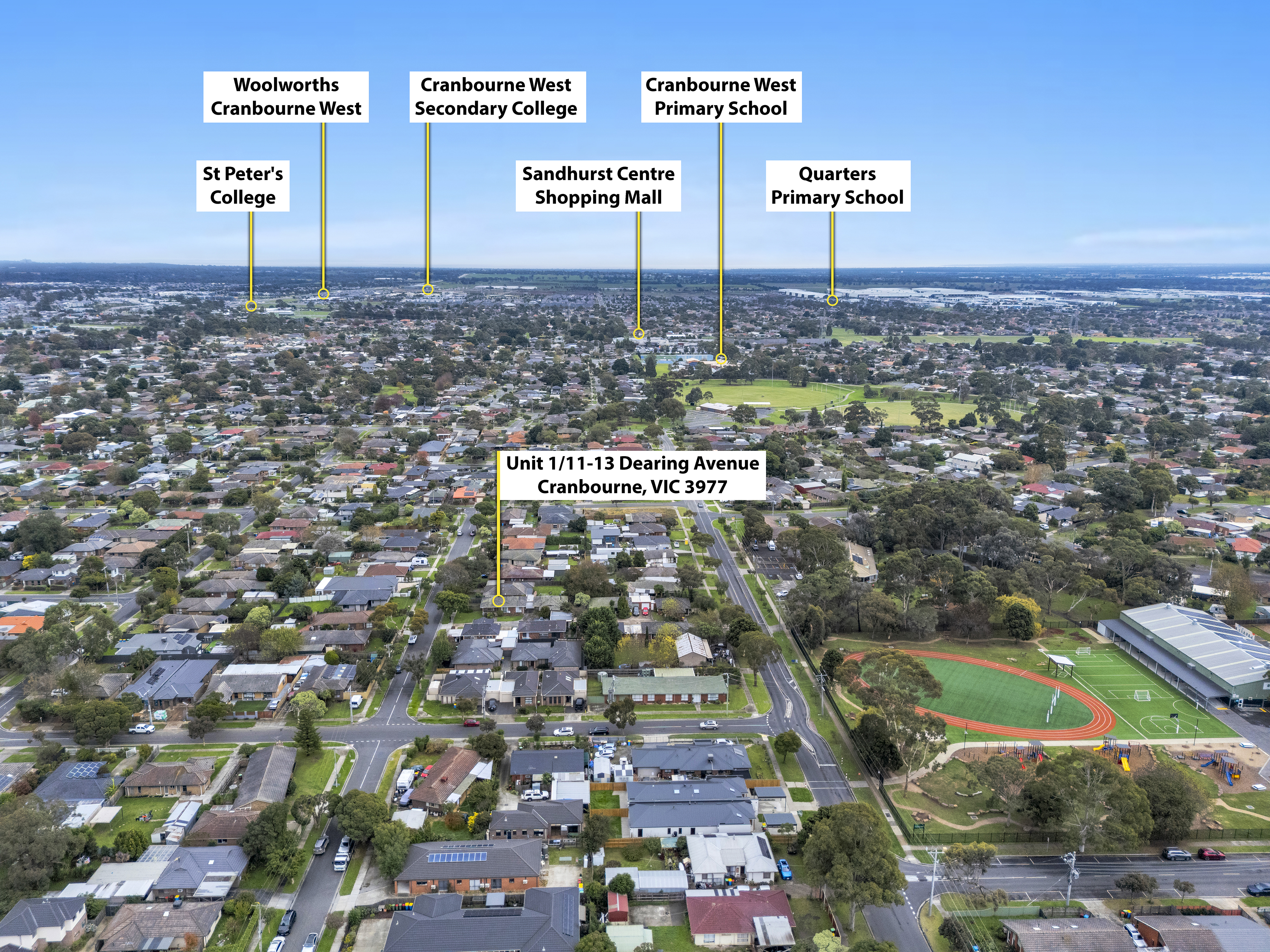 2-bedroom unit at UNIT 1 11-13 DEARING AVENUE, Cranbourne VIC 3977, Casey, Victoria