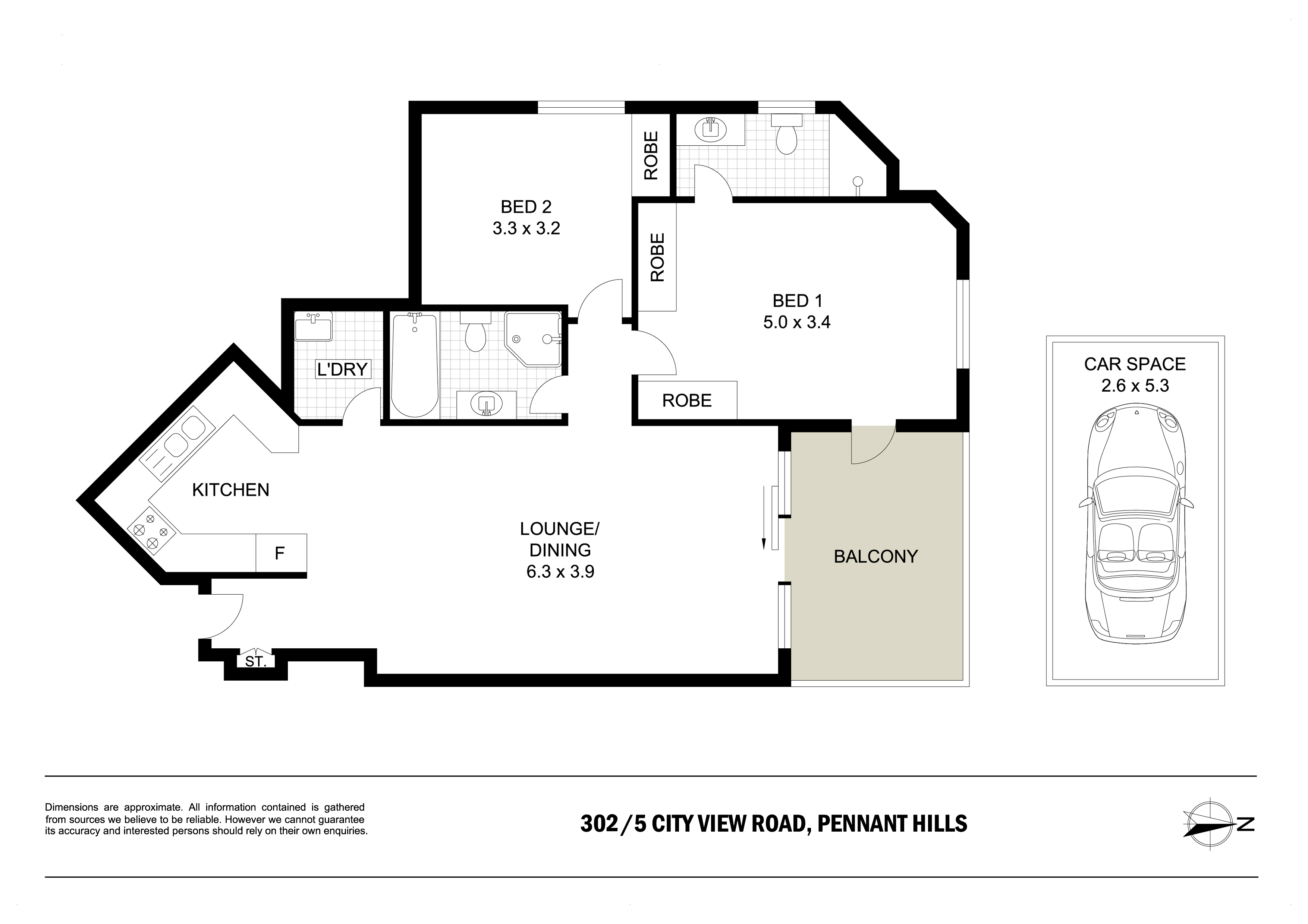 2-bedroom unit at 302/5 City View Road, Pennant Hills, NSW 2120, Hornsby, New South Wales