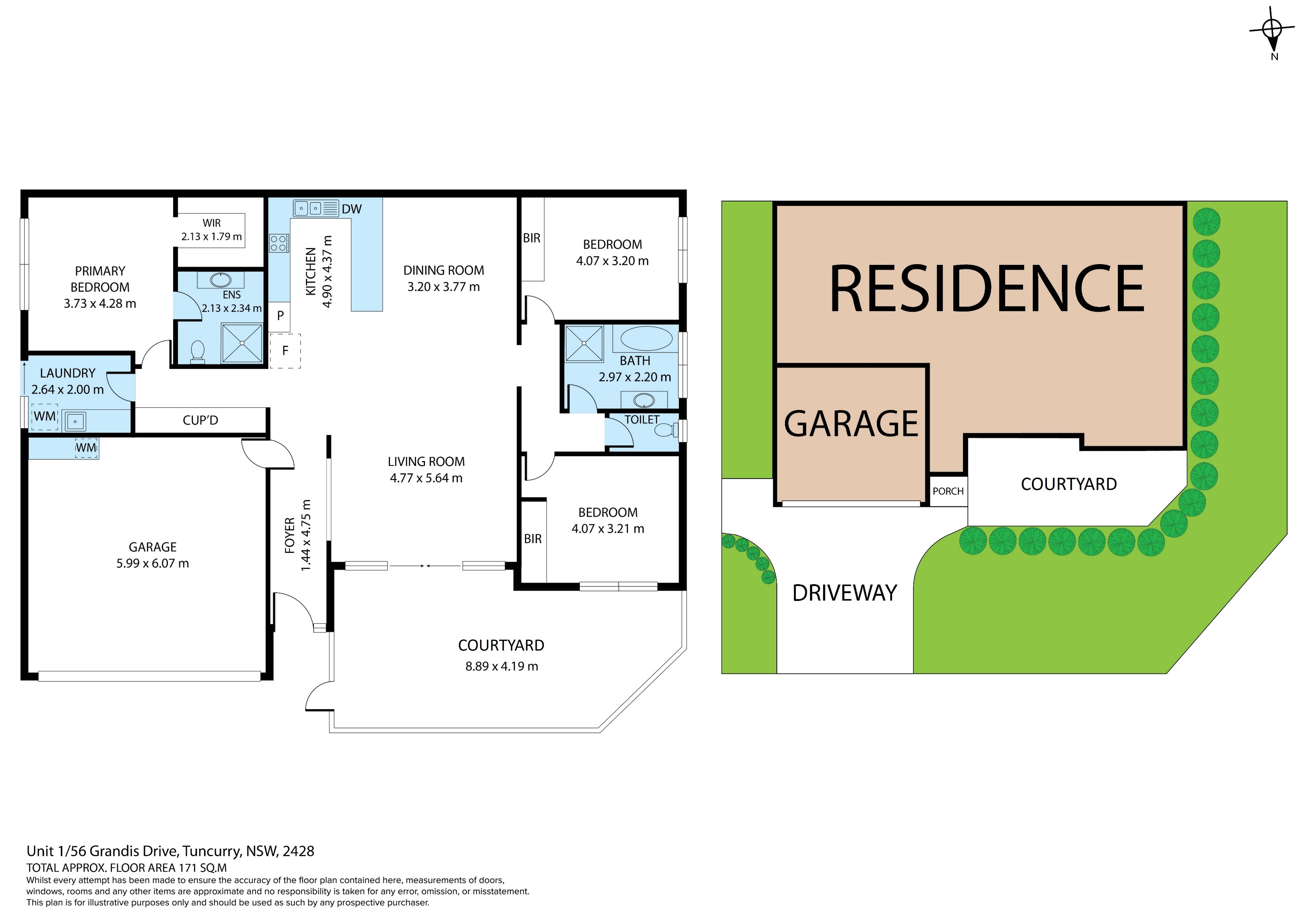 3-bedroom unit at 1/56 Grandis Drive, Tuncurry, NSW 2428, Mid-Coast, New South Wales