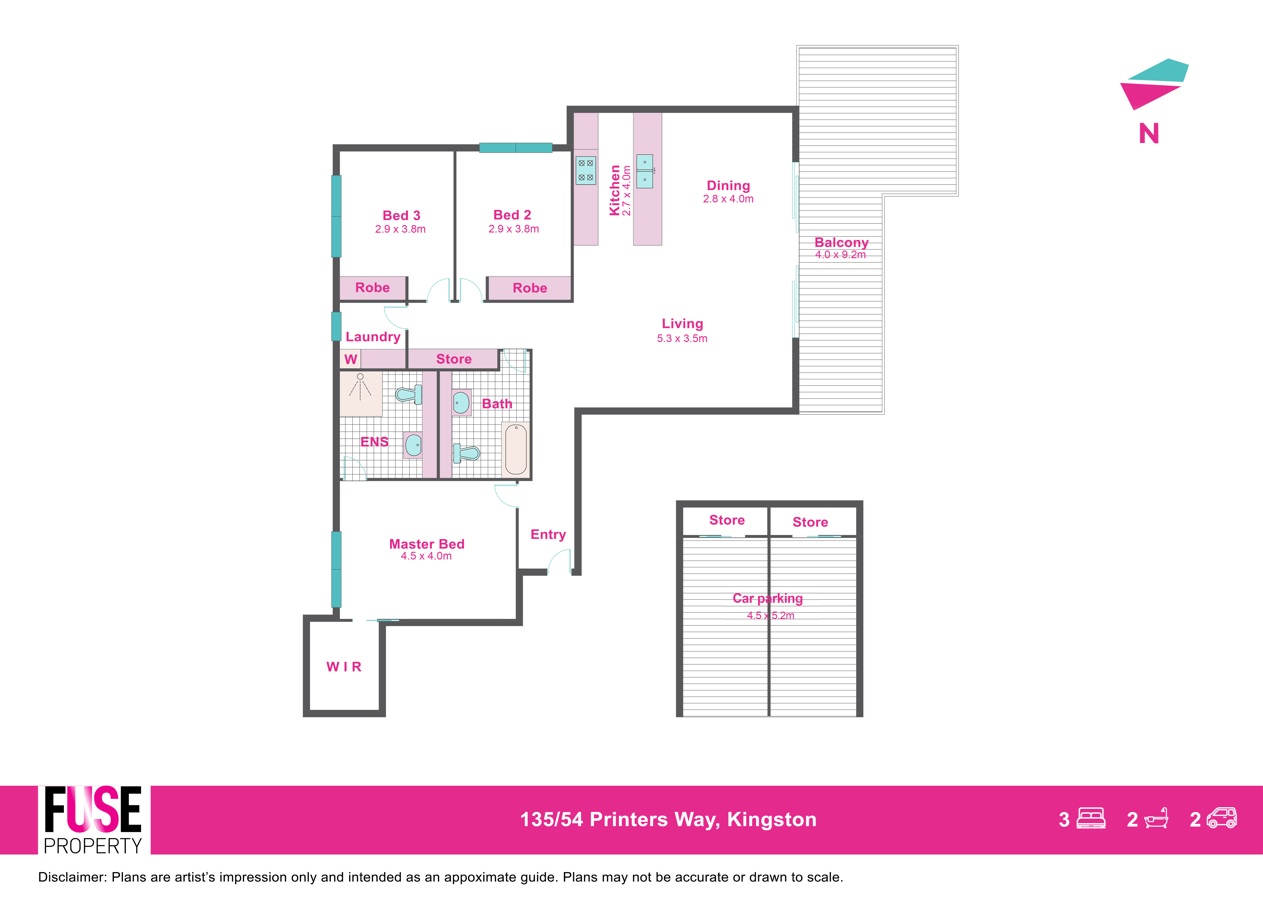 3-bedroom unit at VIRIDIAN 135 54 PRINTERS WAY, KINGSTON ACT 2604, Unincorporated Act, Australian Capital Territory