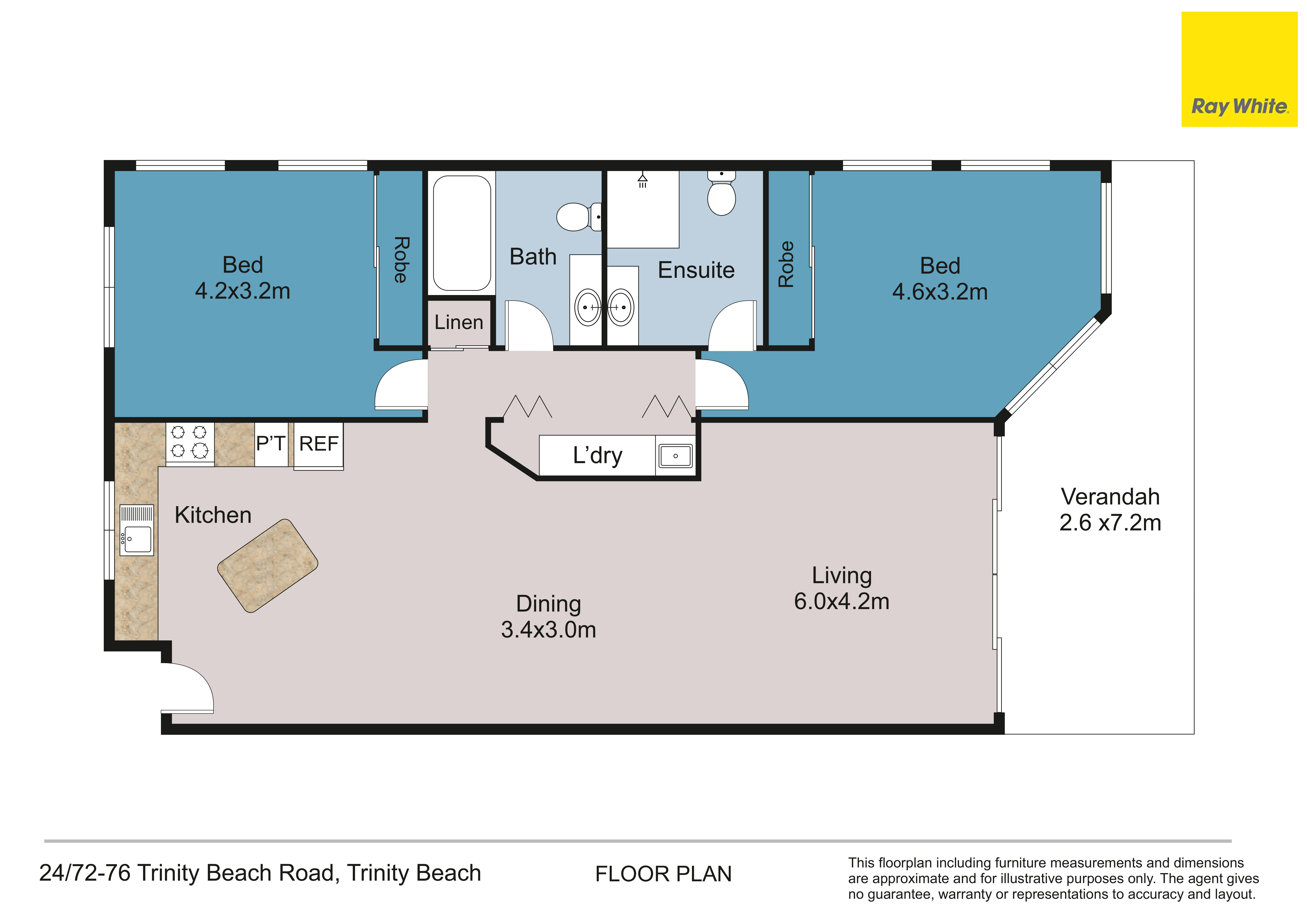 2-bedroom unit at 24/72-76 Trinity Beach Road, Trinity Beach, QLD 4879, Cairns, Queensland