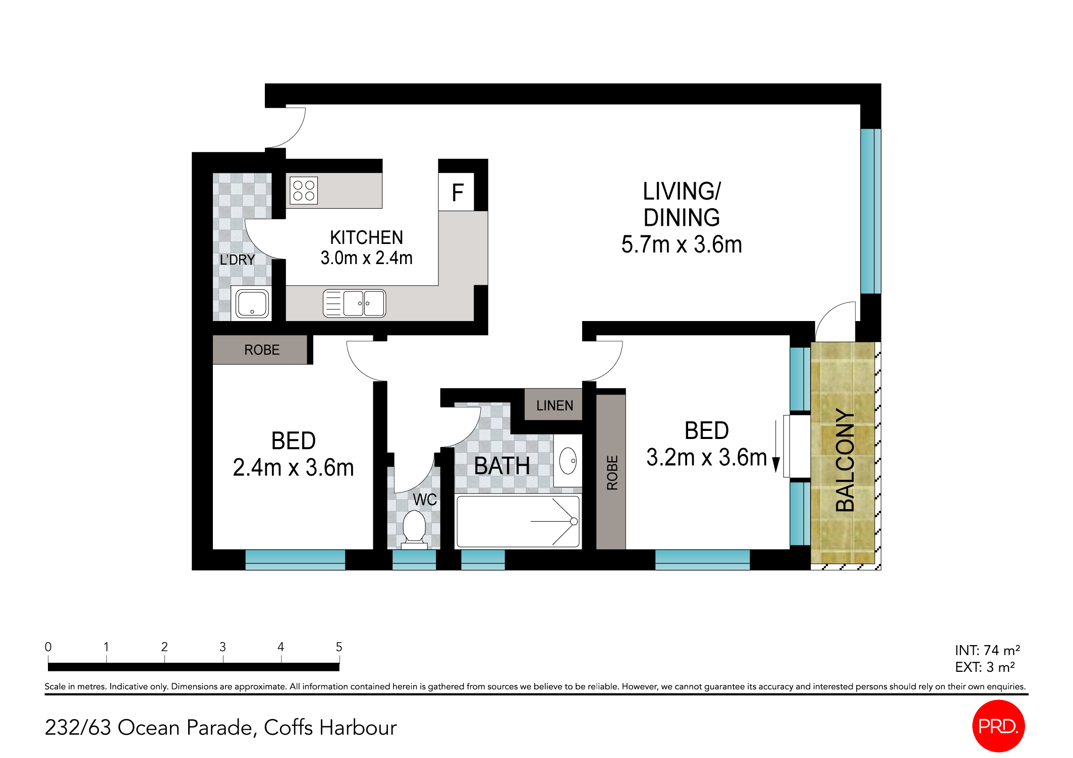 2-bedroom unit at 232/63 Ocean Parade, Coffs Harbour, NSW 2450, Coffs Harbour, New South Wales