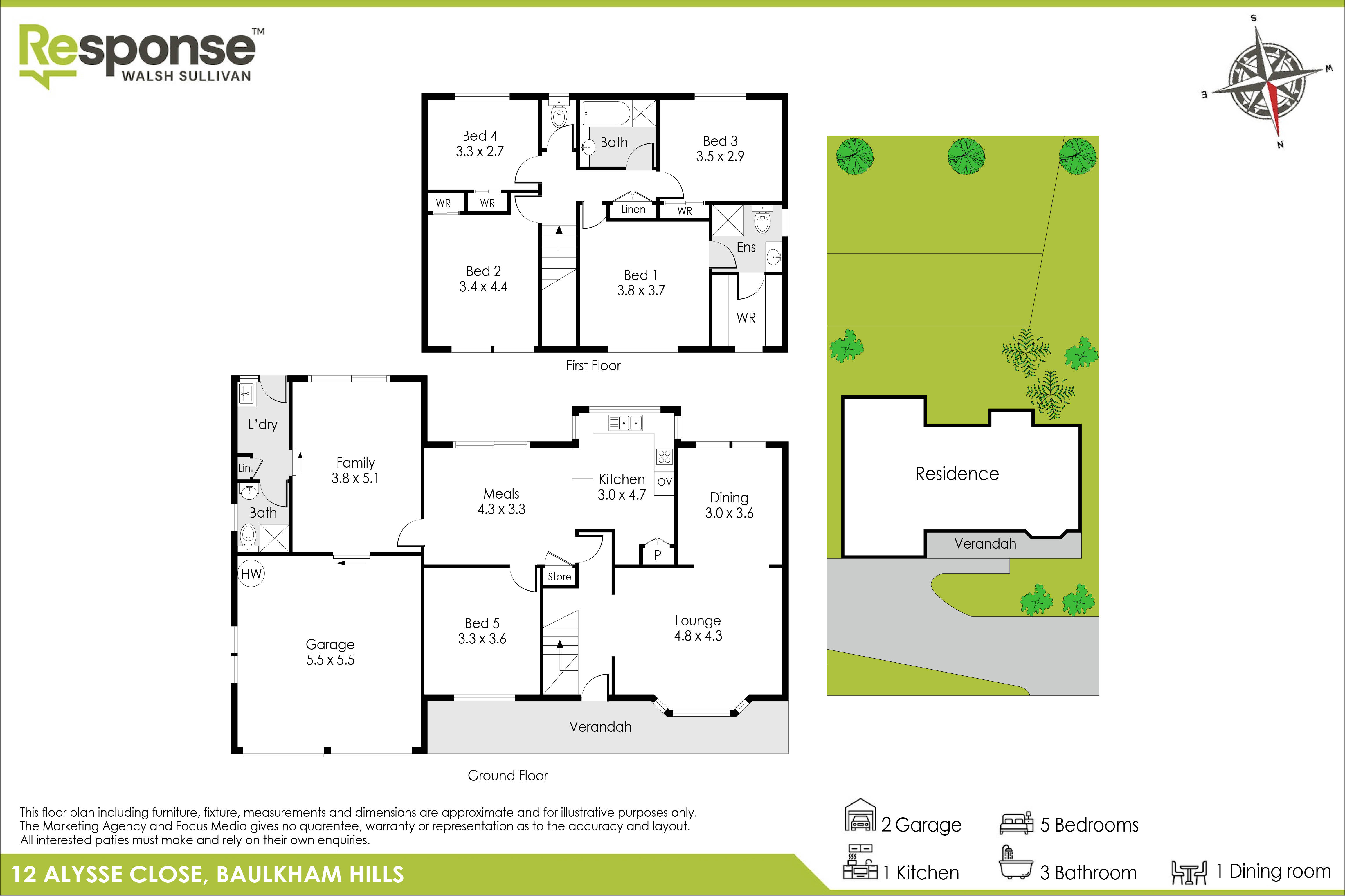 5-bedroom house at 12 ALYSSE CLOSE, Baulkham Hills NSW 2153, The Hills, New South Wales