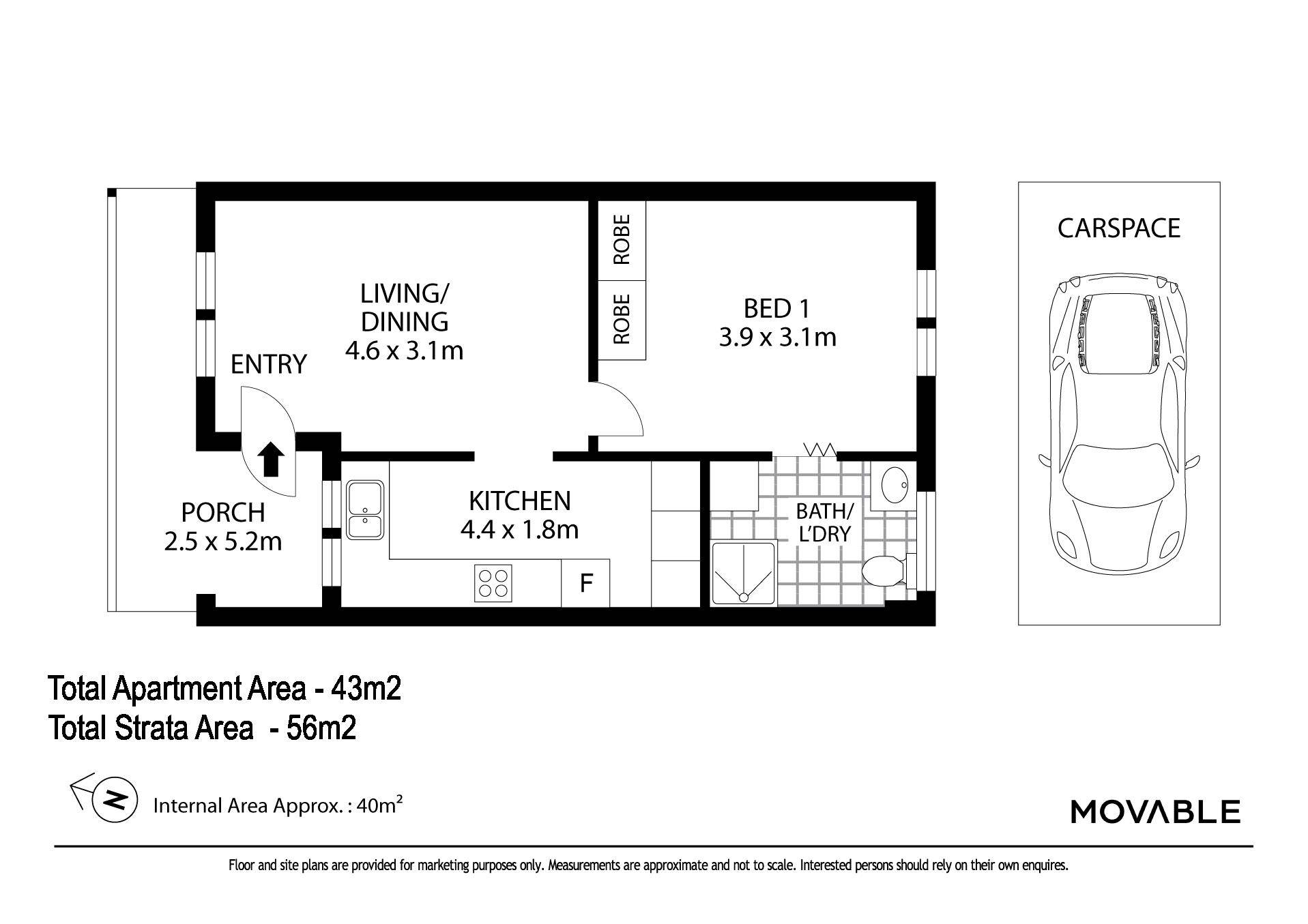 1-bedroom unit at 5/22 Brown Street, Newcastle, NSW 2300, Newcastle, New South Wales