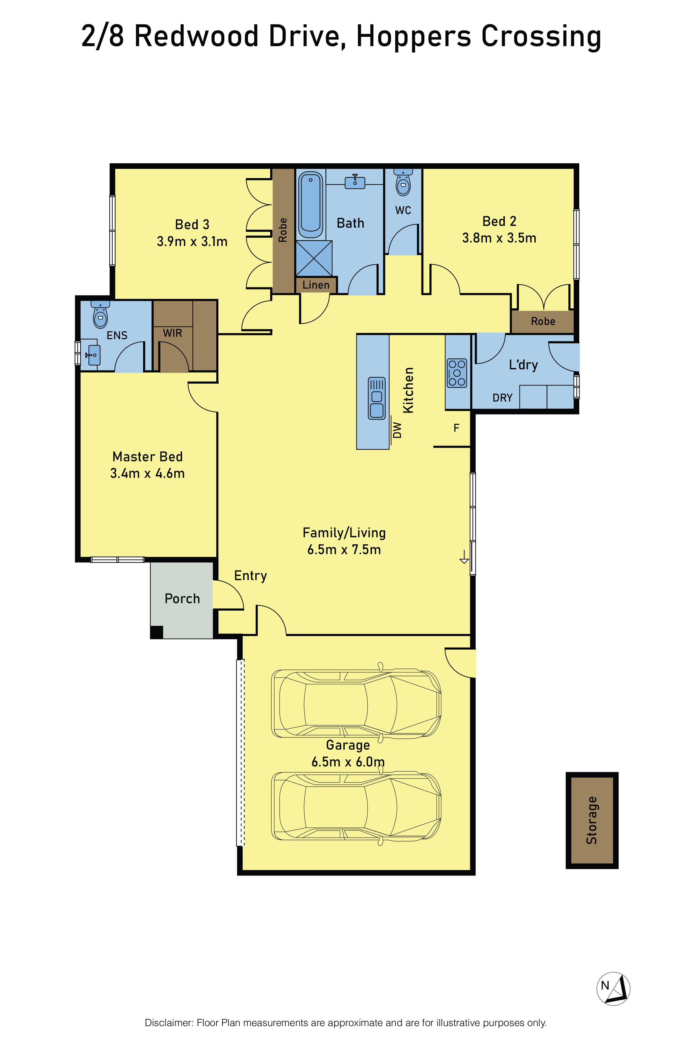 3-bedroom unit at 2 8 REDWOOD DRIVE, HOPPERS CROSSING VIC 3029, Wyndham, Victoria