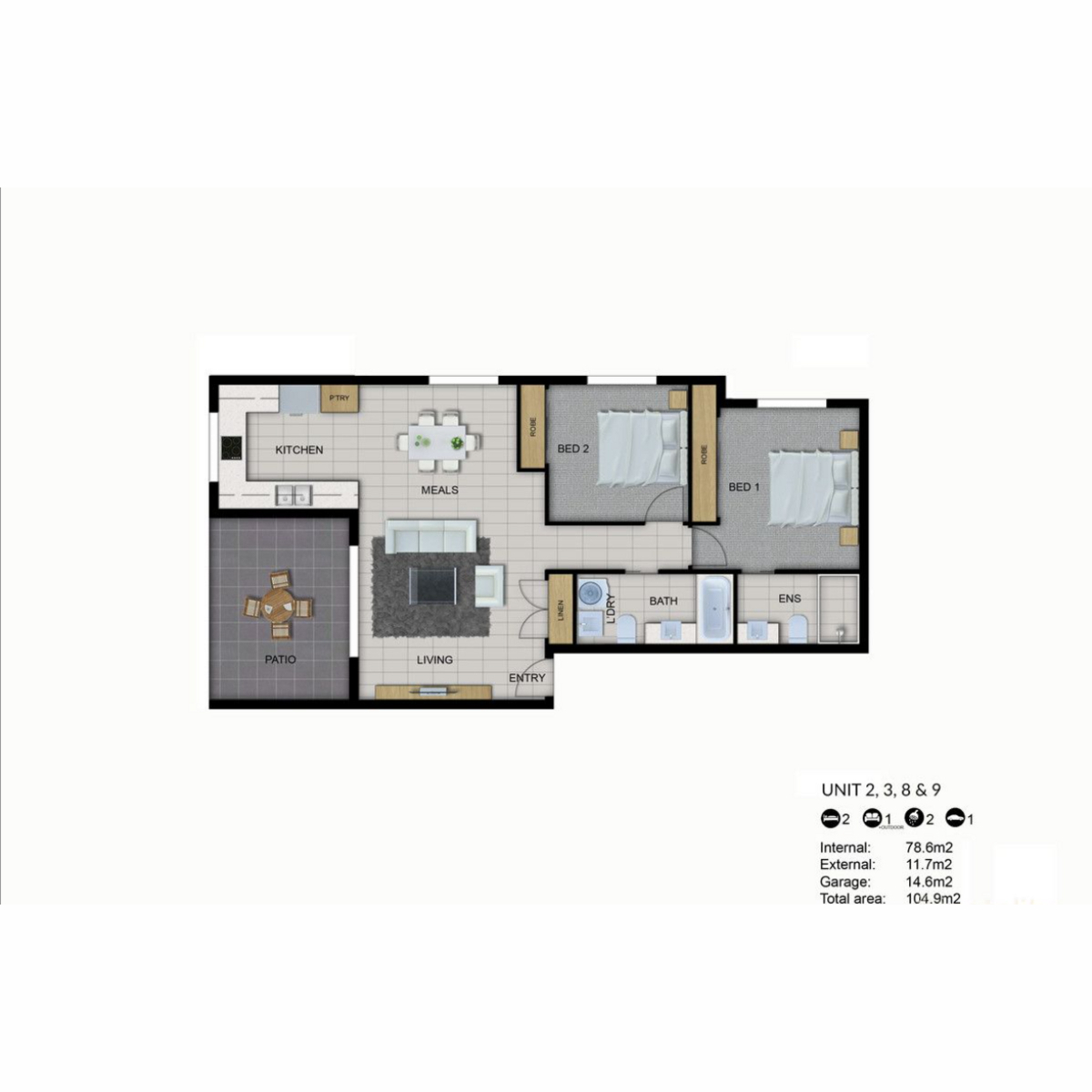 2-bedroom unit at Arise Birkdale 2 159 Birkdale Road, Birkdale QLD 4159, Redland, Queensland