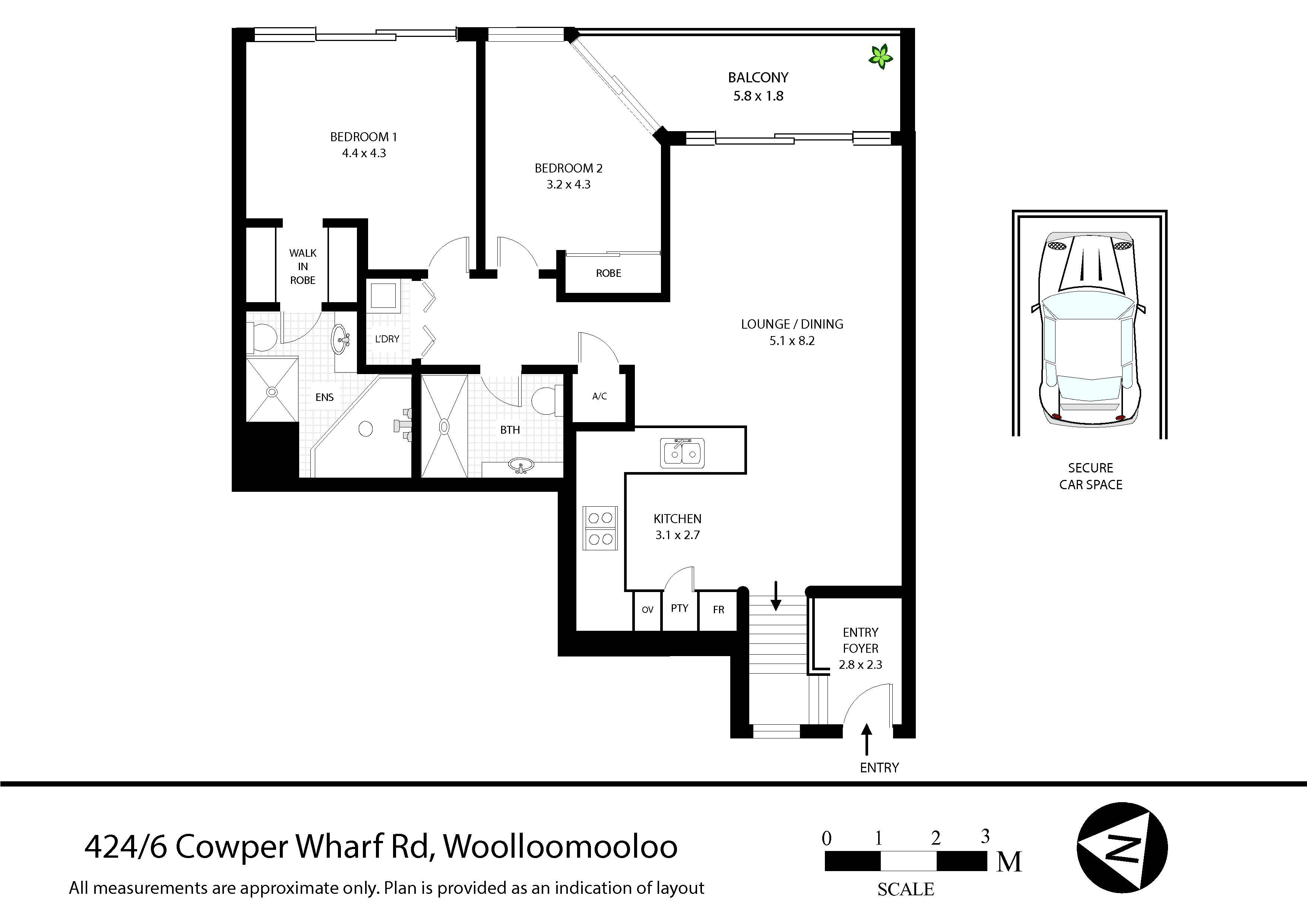 2-bedroom unit at 424/6E Cowper Wharf Roadway, Woolloomooloo, NSW 2011, Sydney, New South Wales