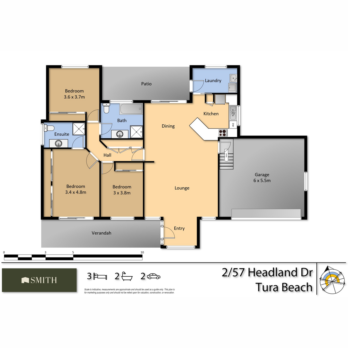 3-bedroom unit at 2/57 Headland Drive, Tura Beach, NSW 2548, Bega Valley, New South Wales