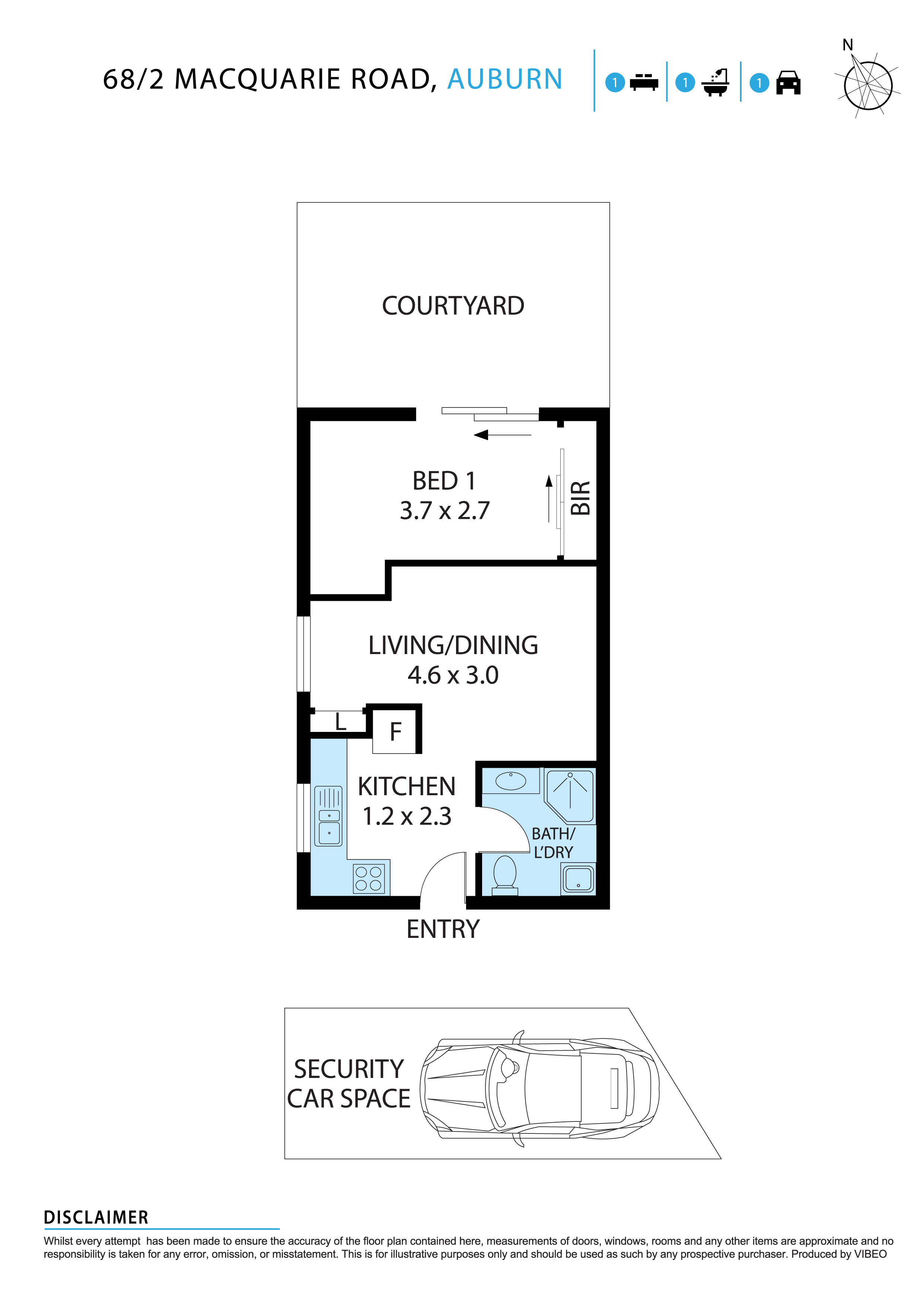 1-bedroom unit at EVERLOCH APARTMENTS 68 2 MACQUARIE ROAD, AUBURN NSW 2144, Cumberland, New South Wales