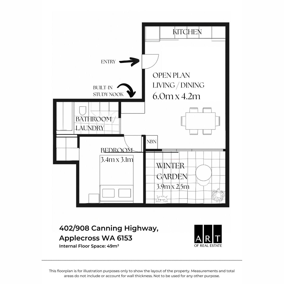 1-bedroom unit at 402/908 Canning Highway, Applecross, WA 6153, Melville, Western Australia
