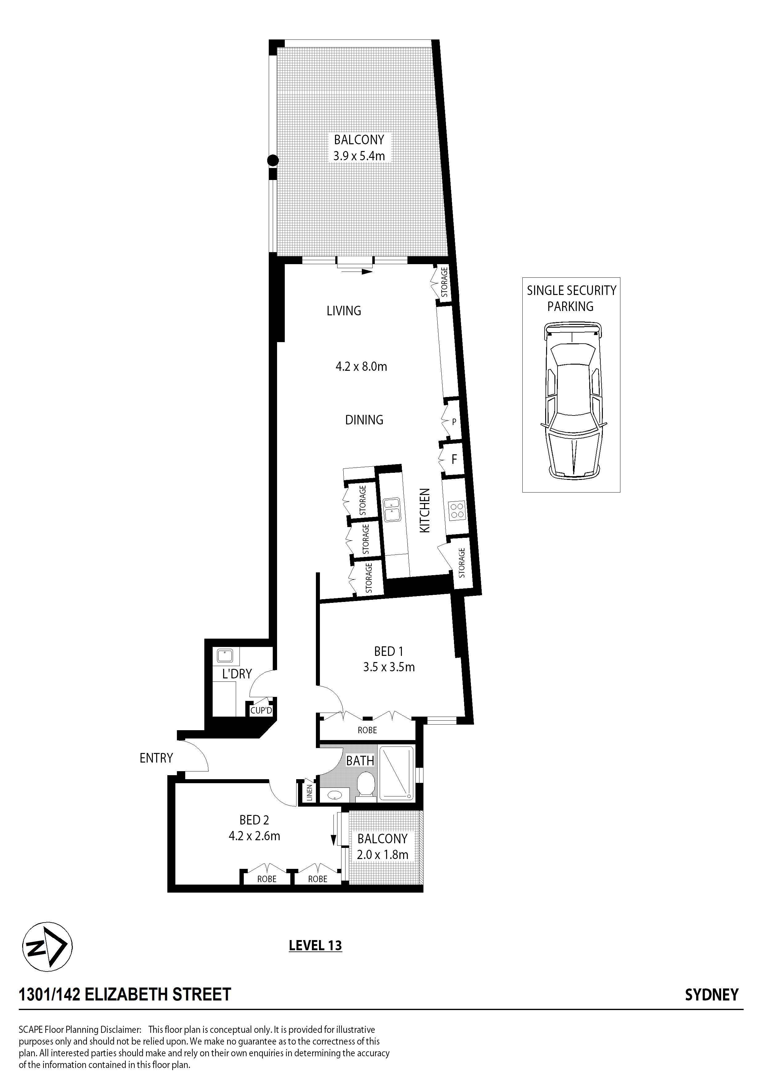 2-bedroom unit at HYDE PARK TOWERS 1301 148 ELIZABETH STREET, SYDNEY NSW 2000, Sydney, New South Wales
