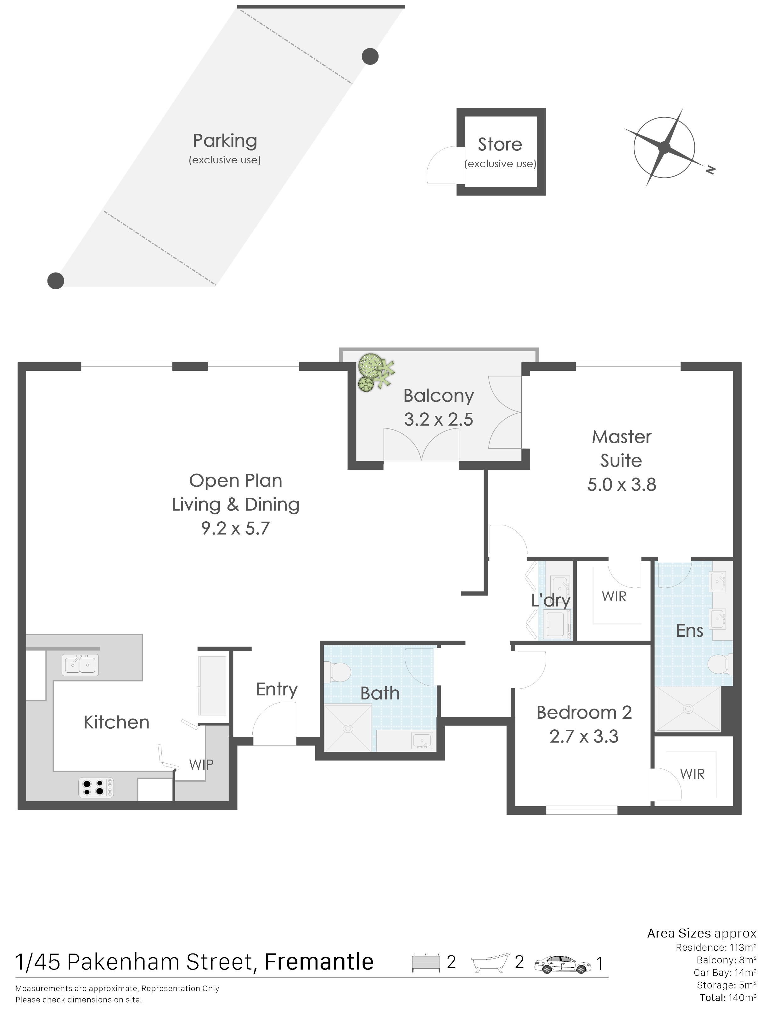 2-bedroom unit at 1/45 Pakenham Street, Fremantle, WA 6160, Fremantle, Western Australia