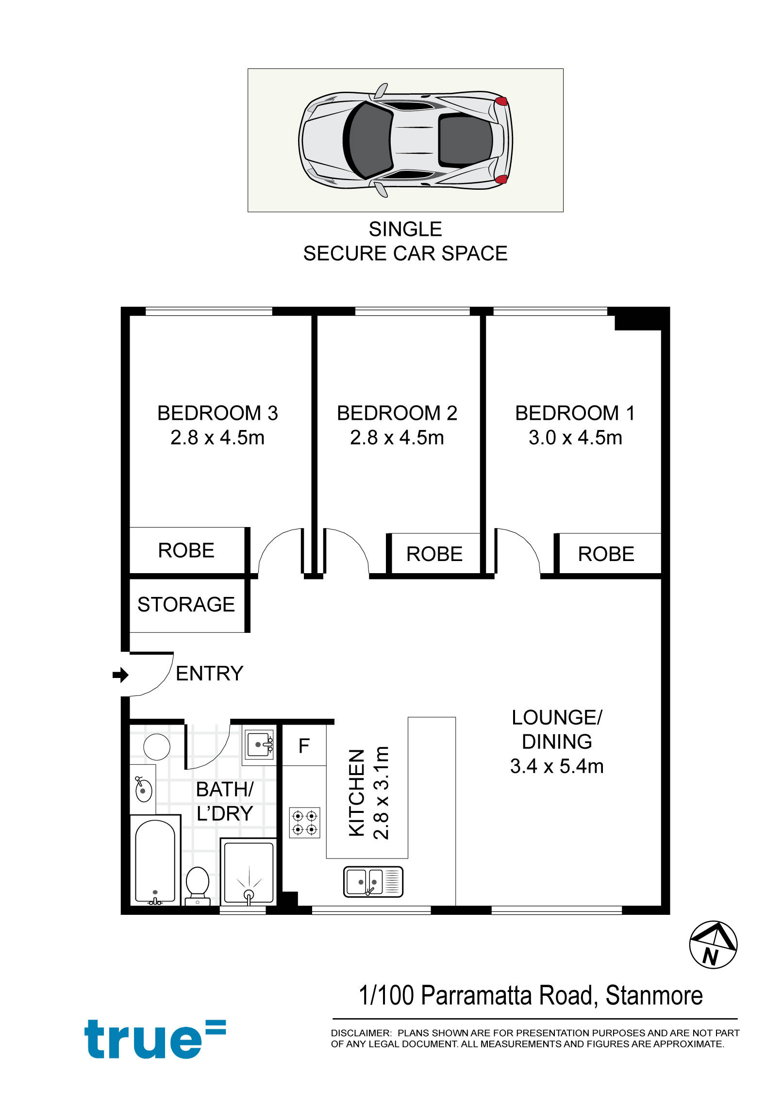3-bedroom unit at 1/100 Parramatta Road, Stanmore, Nsw, 2048, Inner West, New South Wales