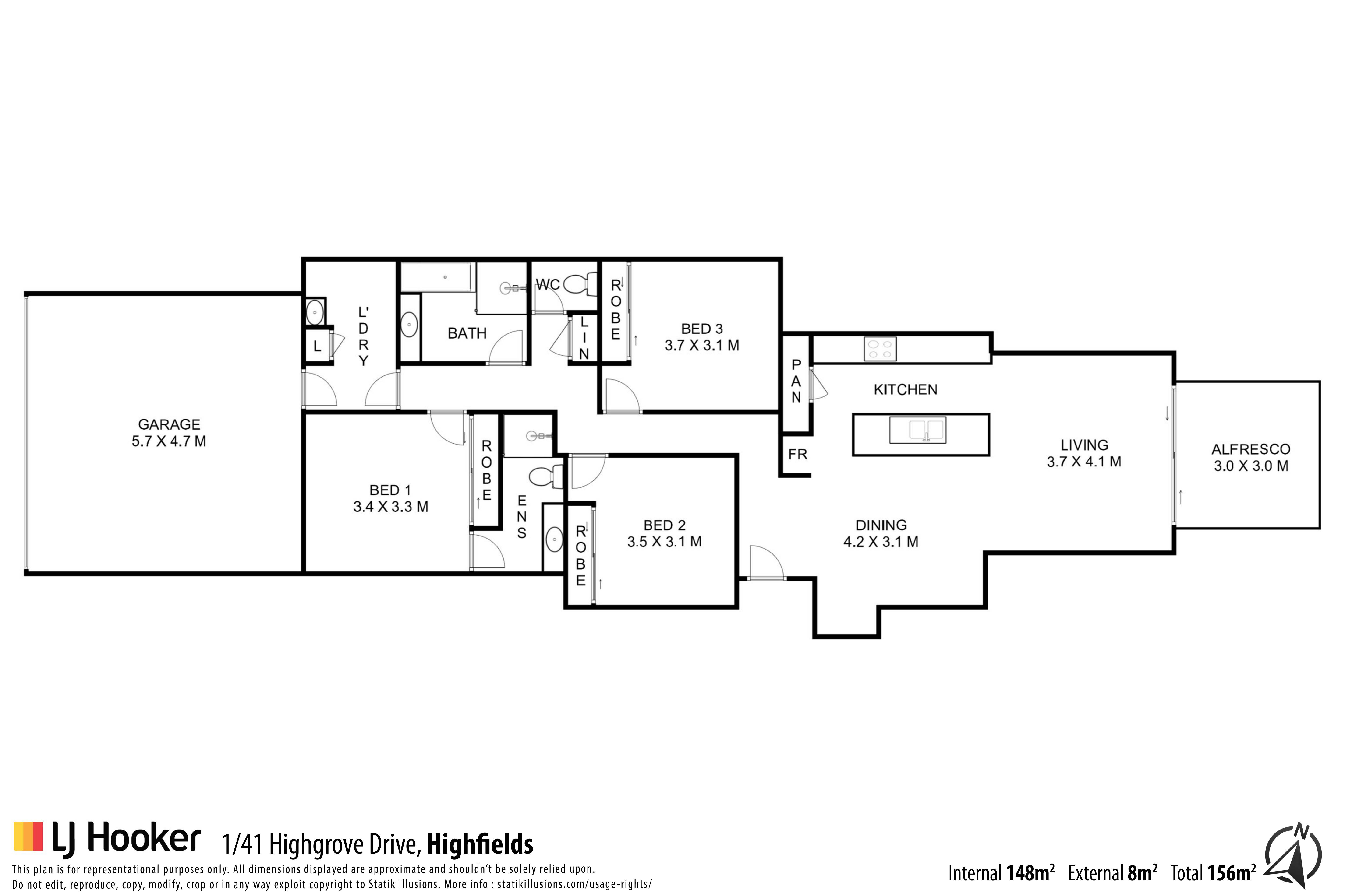 3-bedroom unit at 1/41 Highgrove Drive, Highfields, QLD 4352, Toowoomba, Queensland