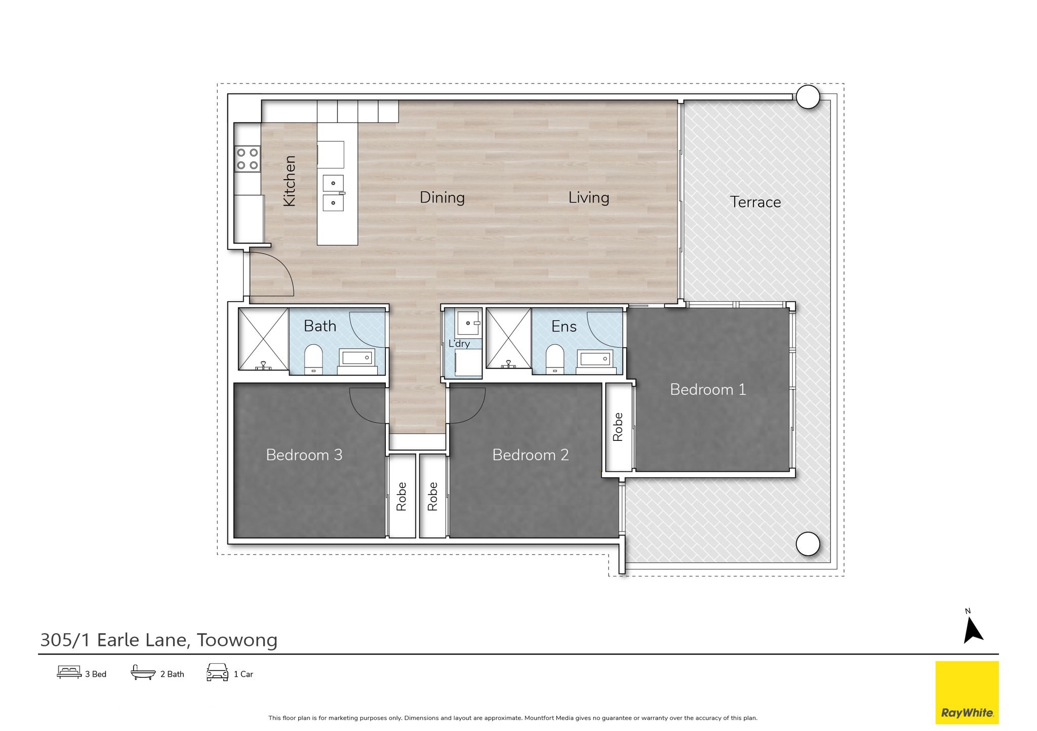 3-bedroom unit at 305/1 Earle Lane, Toowong, QLD 4066, Brisbane, Queensland