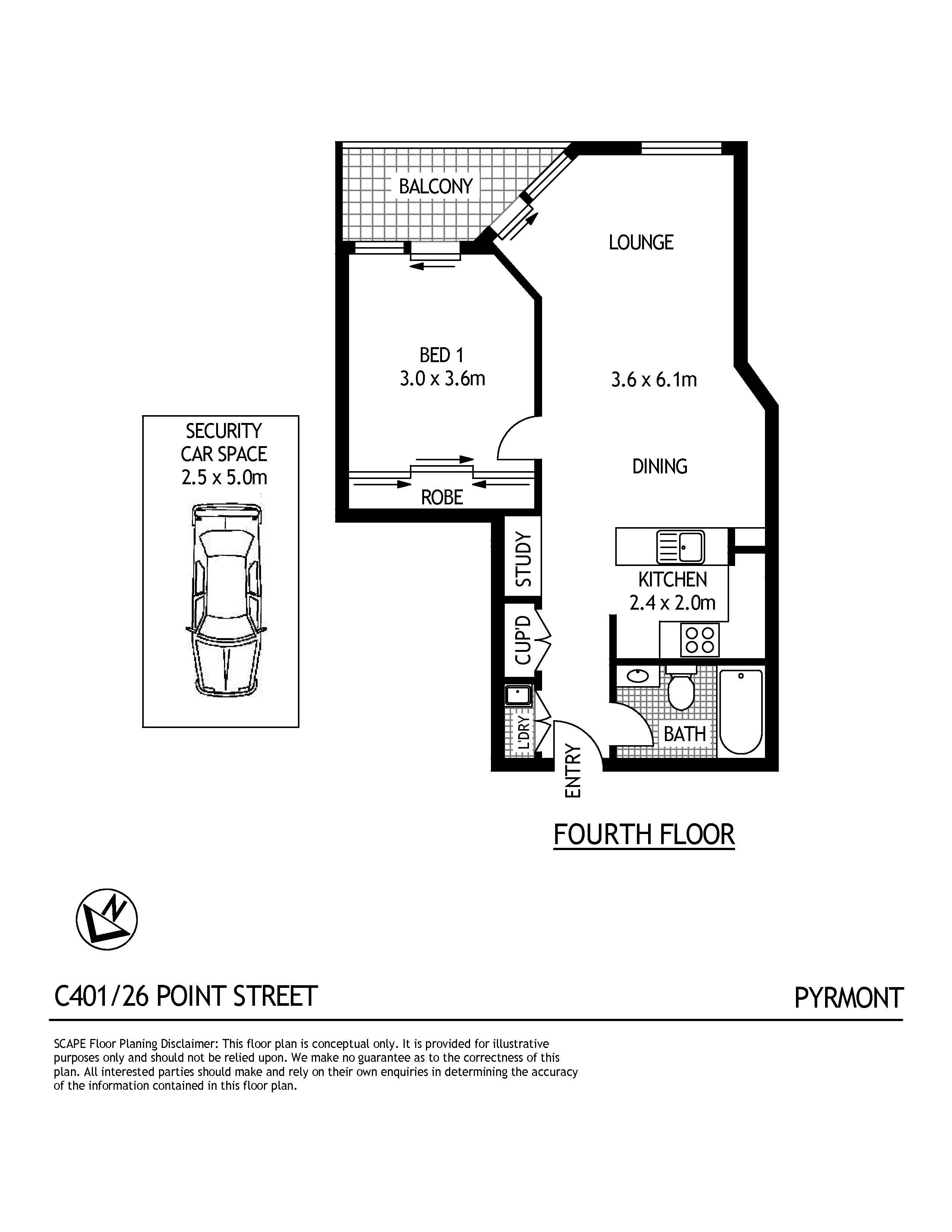 1-bedroom unit at C401/24-26 Point Street, Pyrmont, NSW 2009, , New South Wales